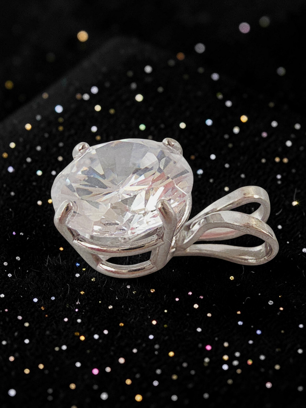 Solid 10K White Gold CZ Necklace Pendant - JCM Jacmel Jewelry Inc.