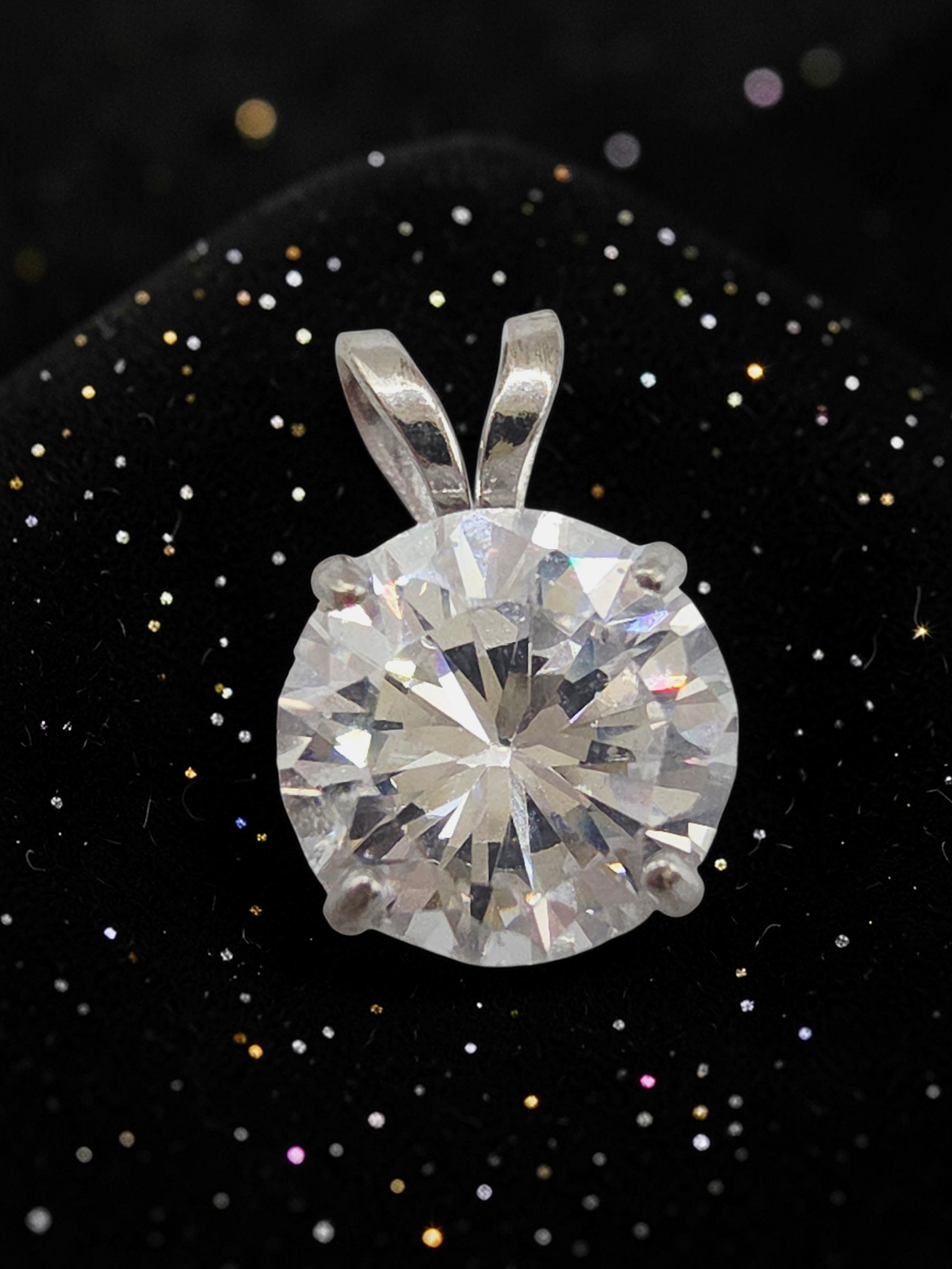 Solid 10K White Gold CZ Necklace Pendant - JCM Jacmel Jewelry Inc.
