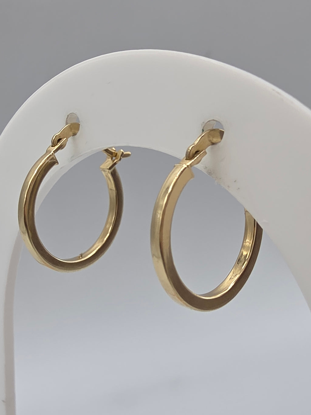 Michael Anthony Solid 10K Yellow Gold Square Tube Hoop Earrings 0.5 Inch