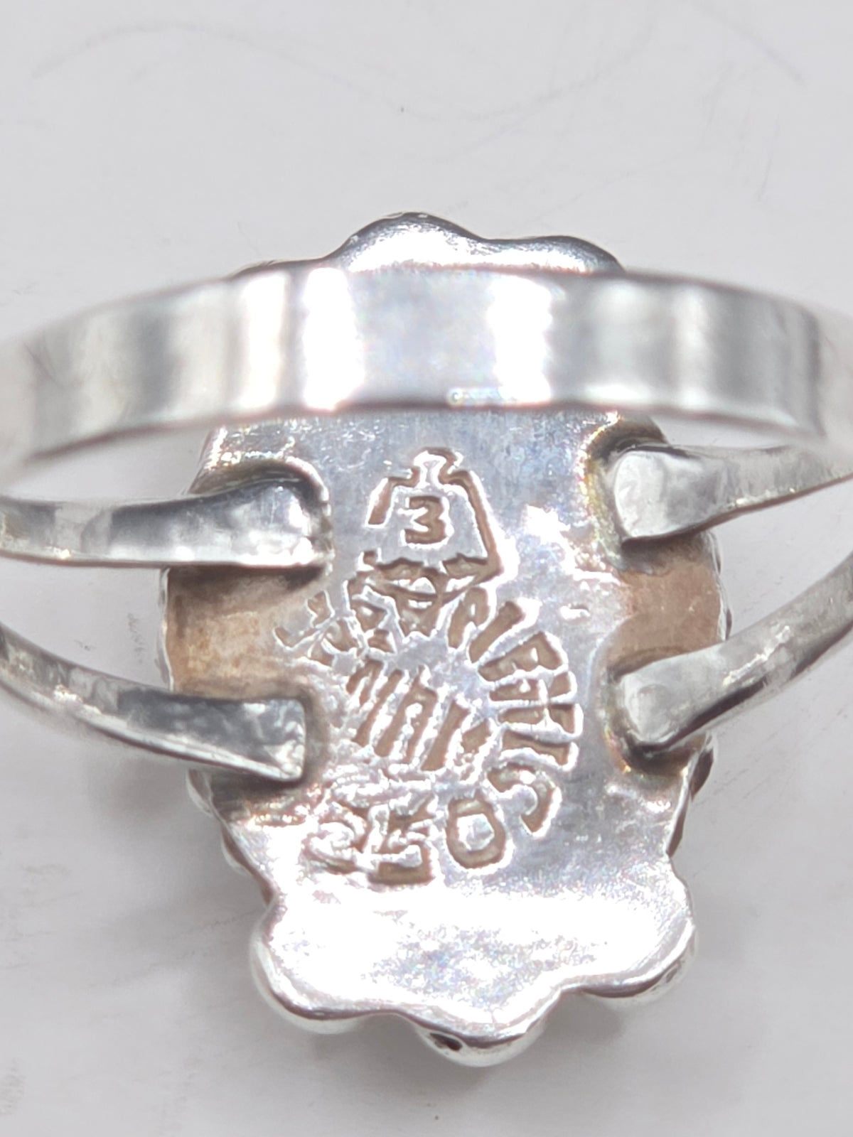 Vintage Taxco Mexico 925 Sterling Silver Abalone Shell Ring - Size 7.75