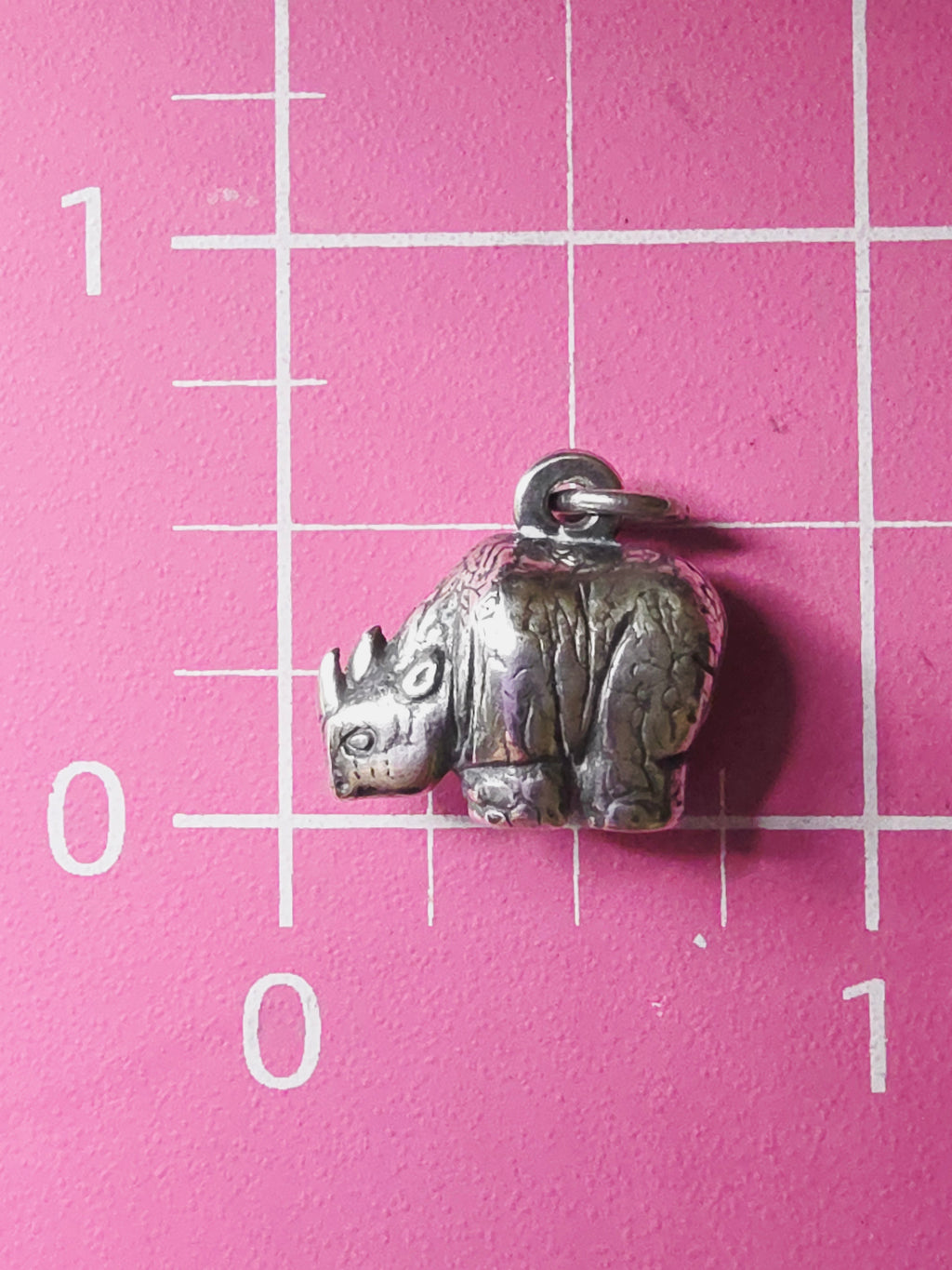 RETIRED James Avery 3D Rhino 925 Sterling Silver Wildlife Animal Charm Pendant