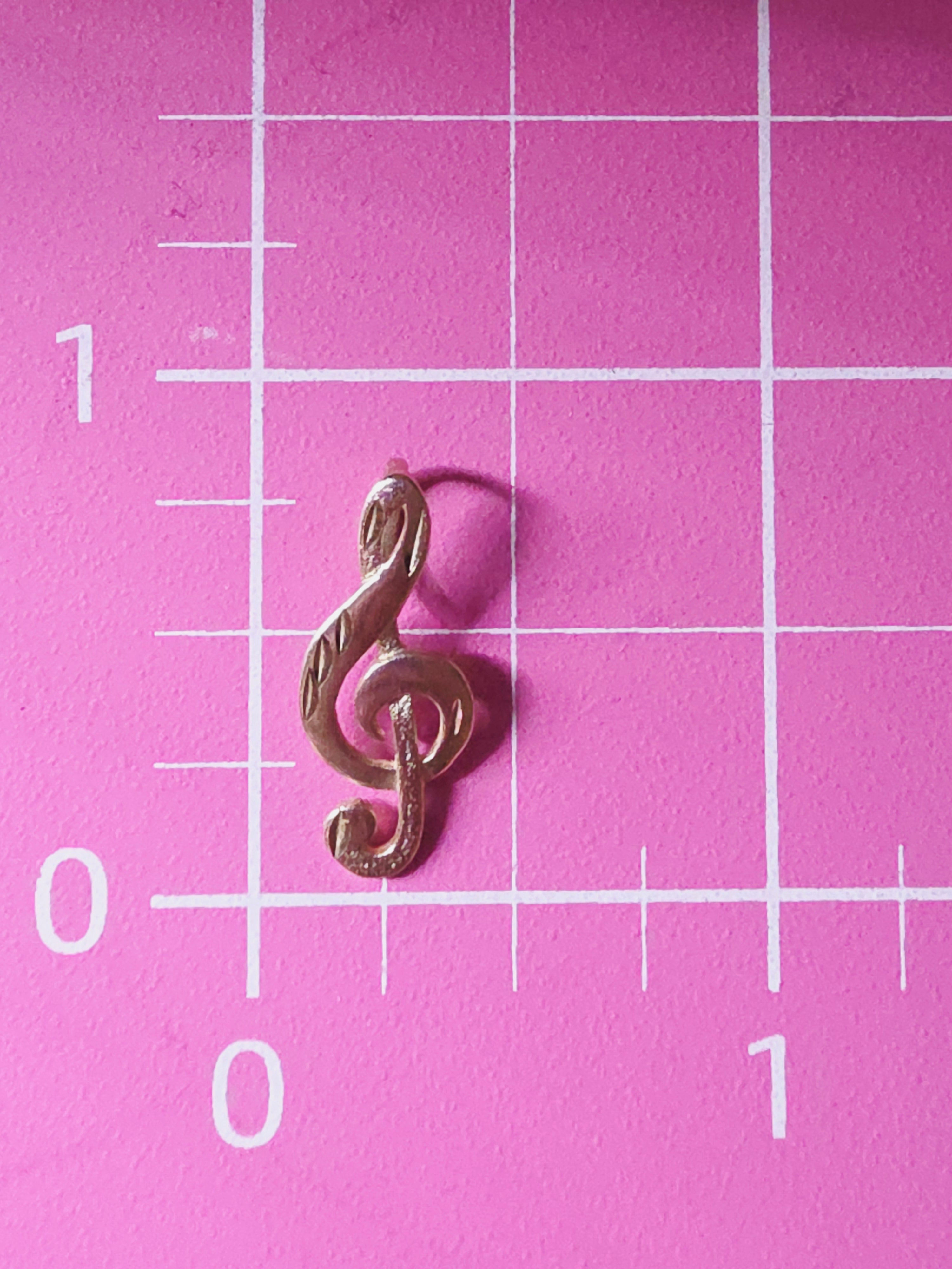 Michael Anthony Solid 14K Yellow Gold Treble Clef Necklace Music Pendant