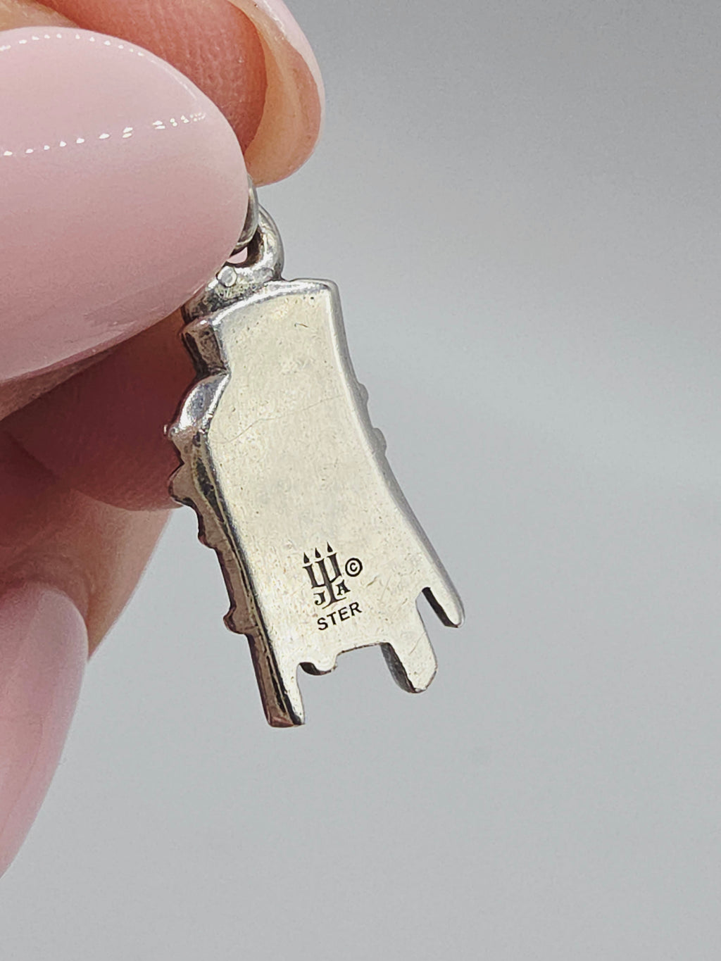 RETIRED James Avery Baby Eating in High Chair Sterling Silver Charm Pendant - HTF