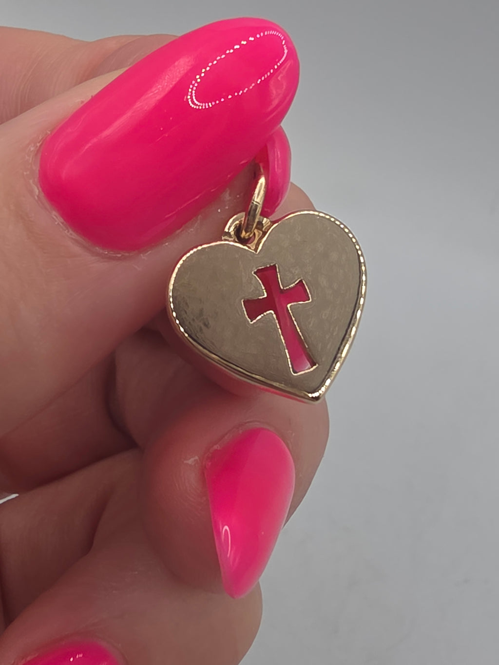 James Avery Solid 14K Yellow Gold Crosslet Cross Heart Charm Pendant
