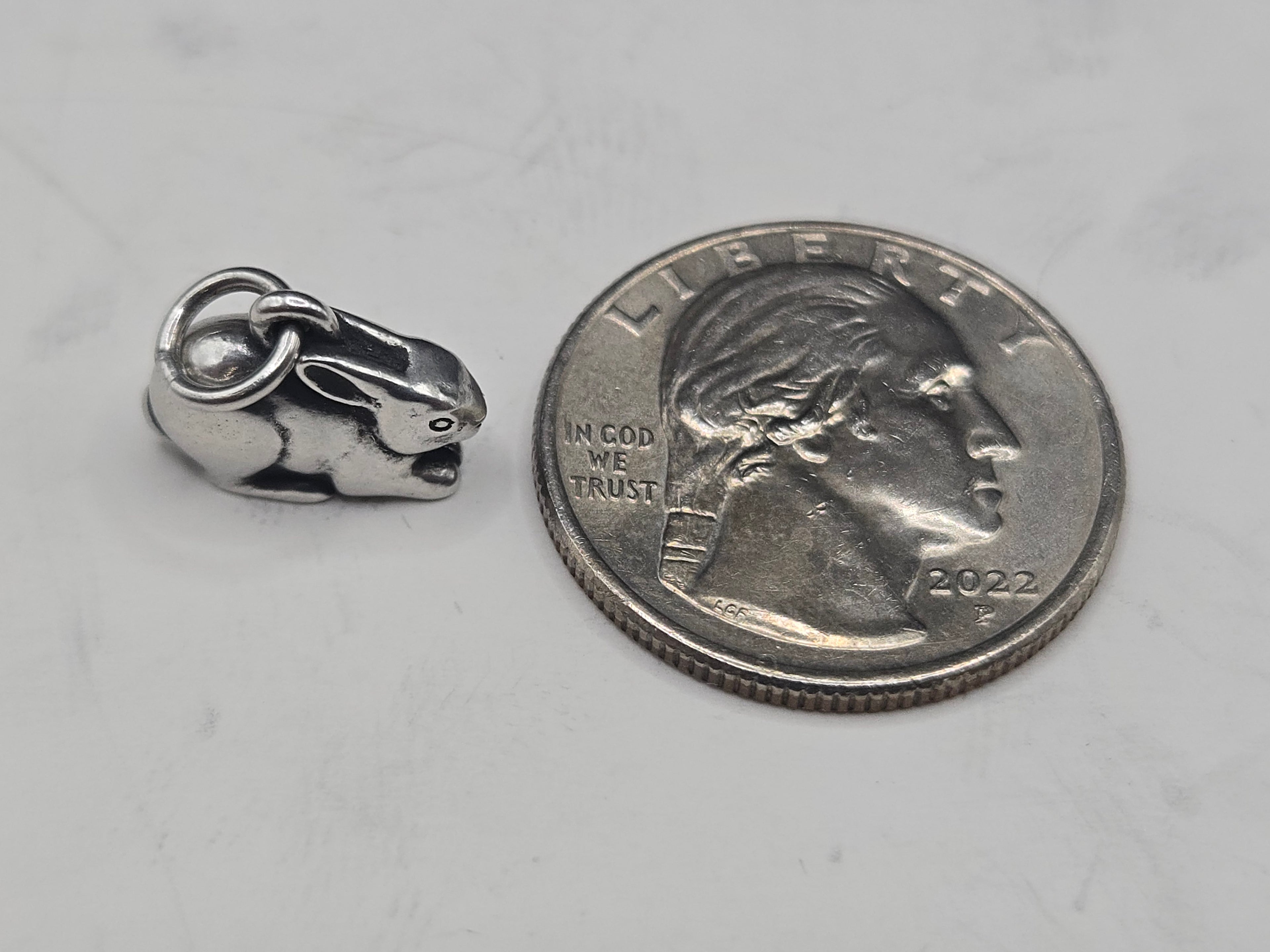 Retired James Avery 925 Sterling Silver Bunny Rabbit Charm Pendant