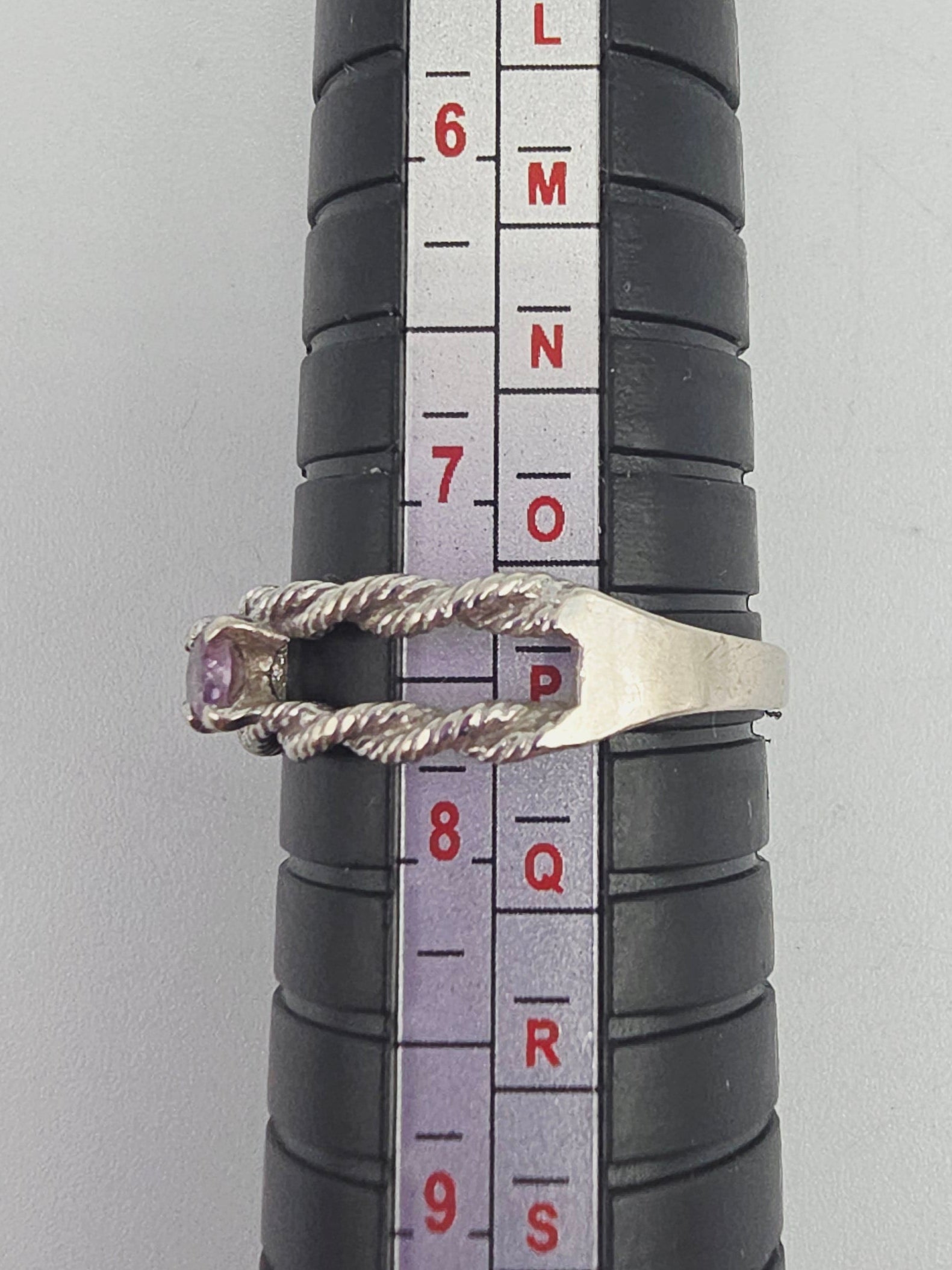 Solid 10K Gold Ring with Blue Spinel, Pink Topaz and Imperial Topaz - Size 7.5