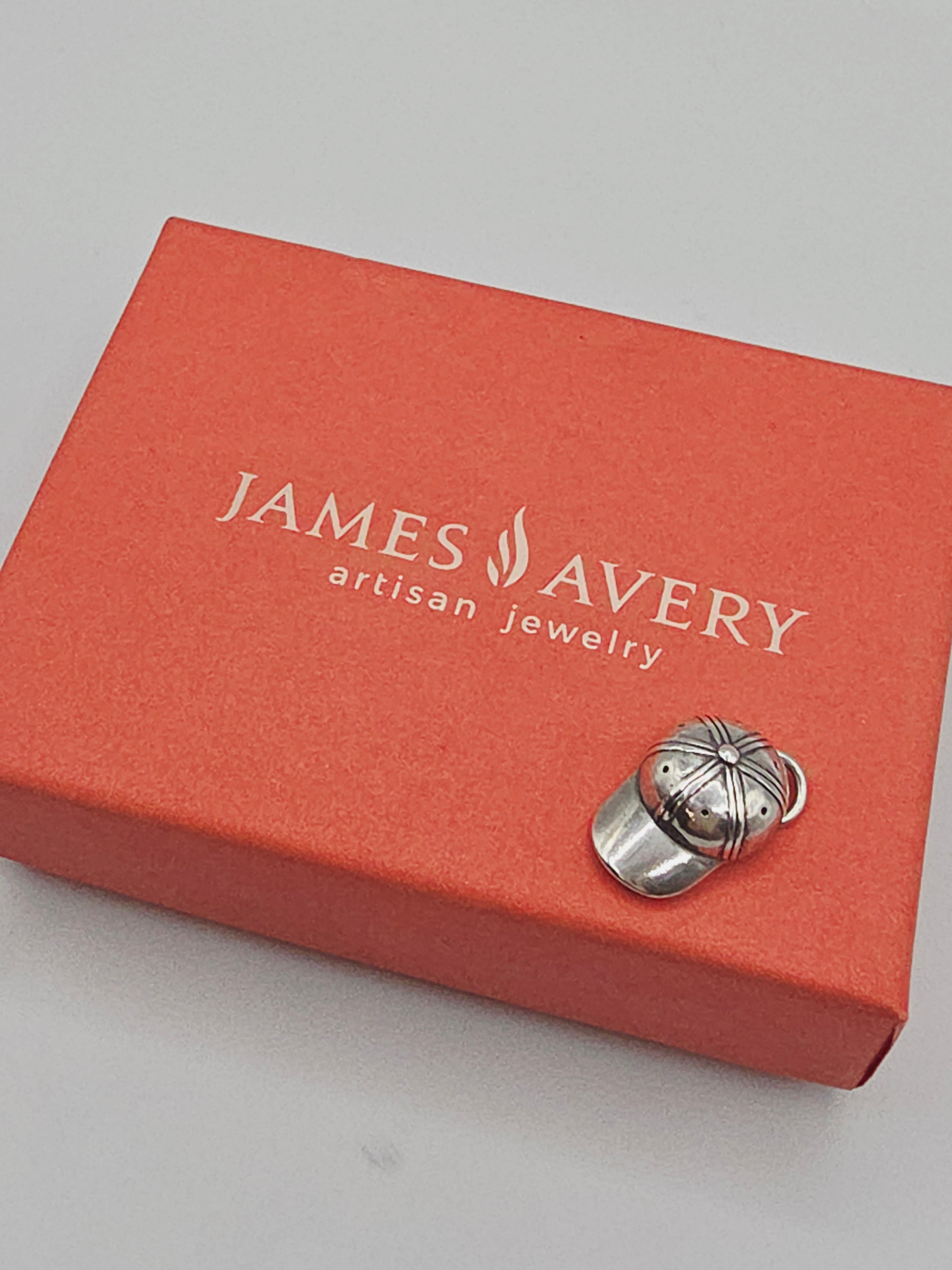 James Avery Sterling Silver 3D Baseball Cap Hat Charm Pendant RETIRED HTF UNCUT