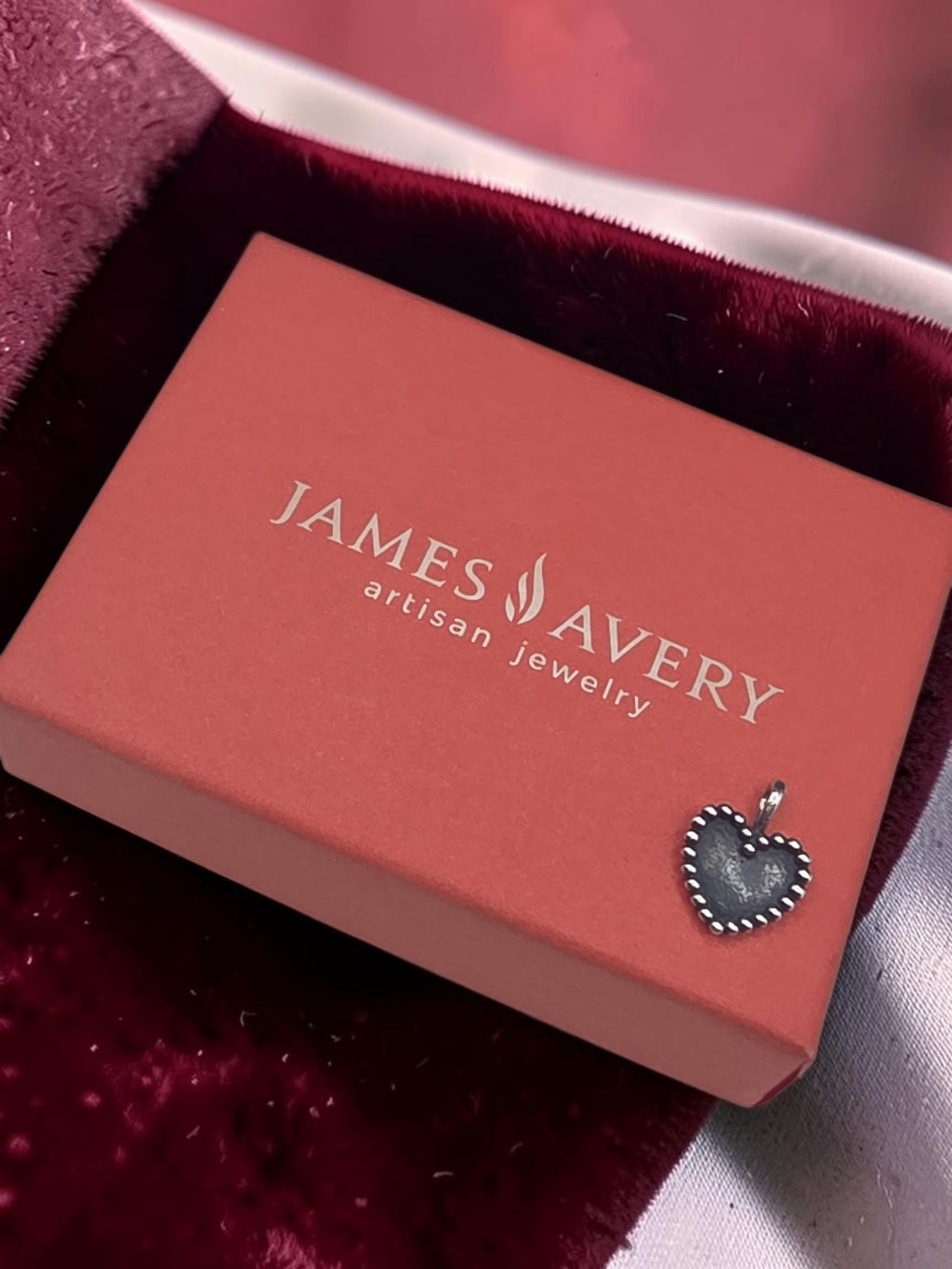 RETIRED James Avery 925 Sterling Silver Beaded Heart Pendant
