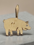 Michael Anthony Solid 14K Yellow Gold Pig Necklace Pendant - Animal Farm