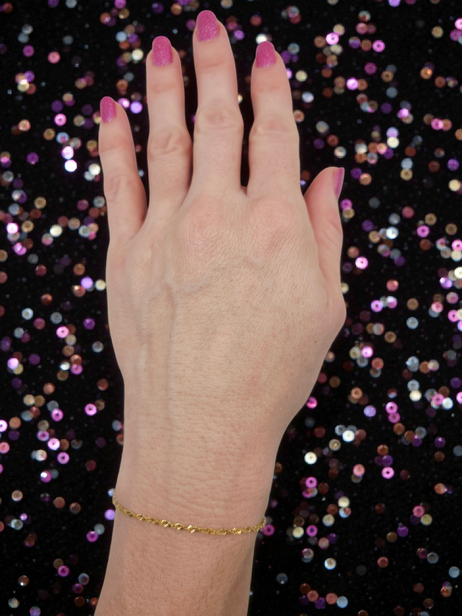 Solid 14K Yellow Gold Twist Curb Chain Ankle Bracelet - 9 Inch (Long)