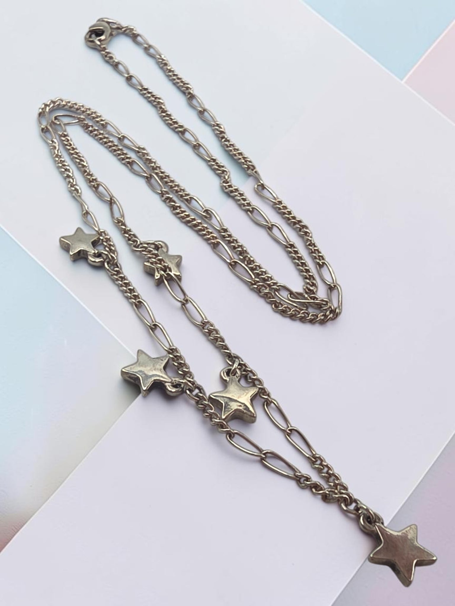 RETIRED James Avery Sterling Silver Star Drops Necklace - 18 Inch - HTF