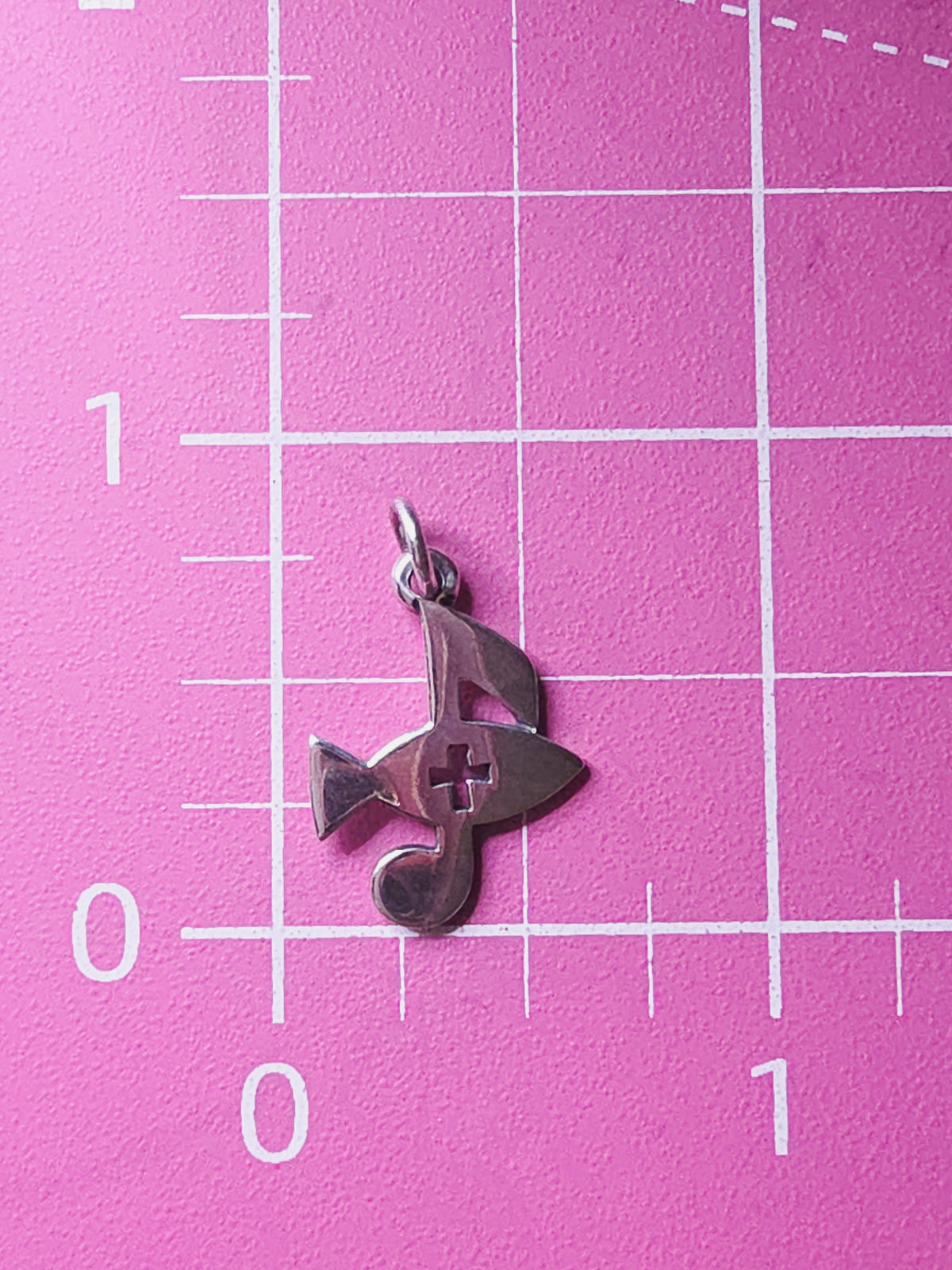 RETIRED James Avery Ichthus Fish Music Note Cross Sterling Silver Charm Pendant