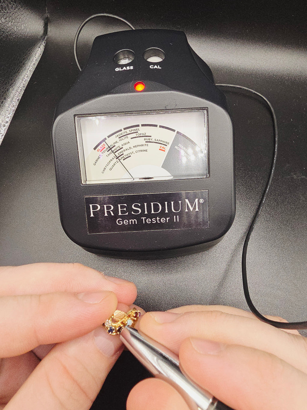 Solid 14K Yellow Gold Ring with Round Cut Opal, Garnet, Blue Topaz, Amethyst, and Diamond Size 8