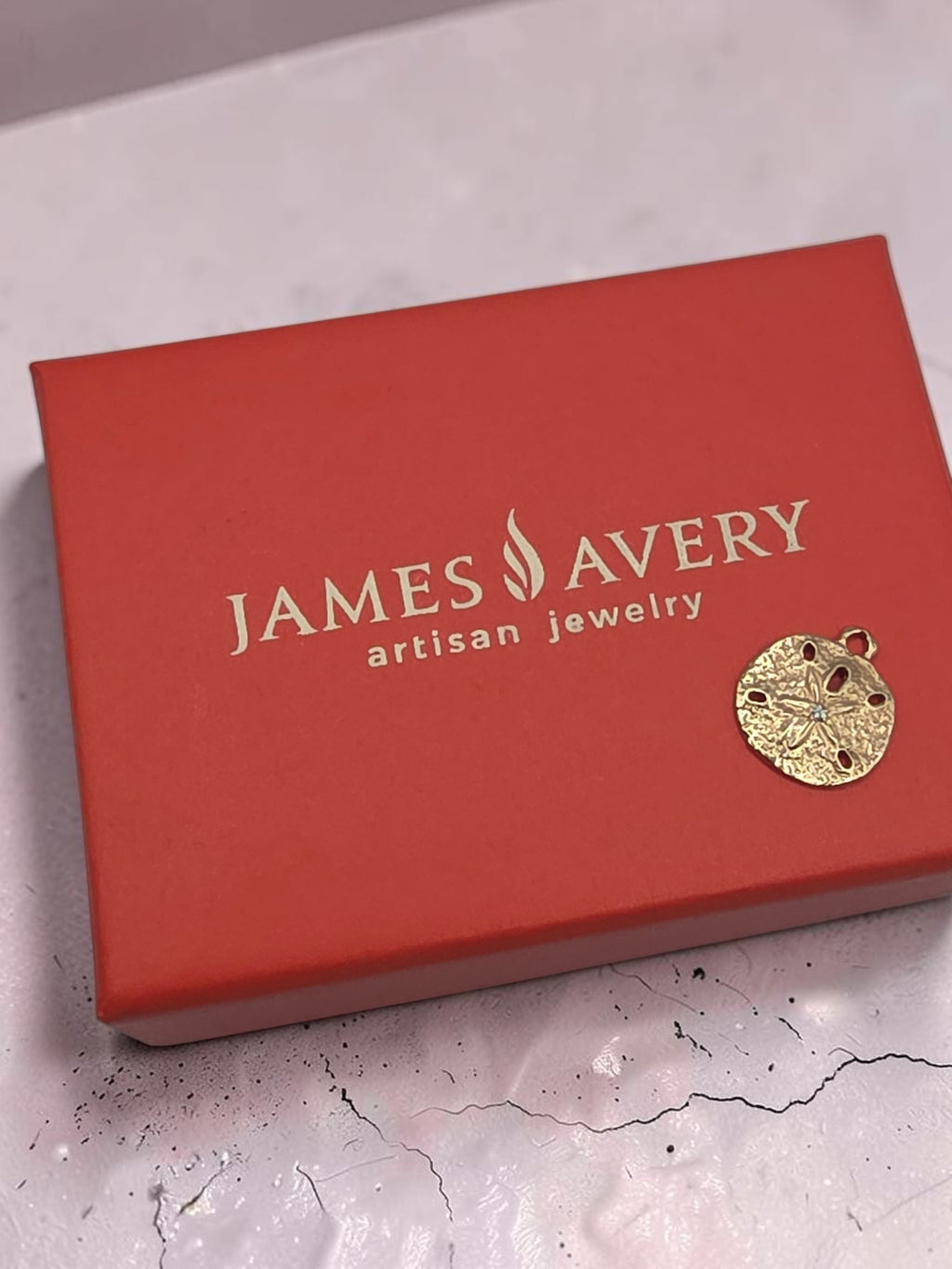 James Avery Solid 14K Gold Sand Dollar Charm Custom Diamond Accent One of a Kind