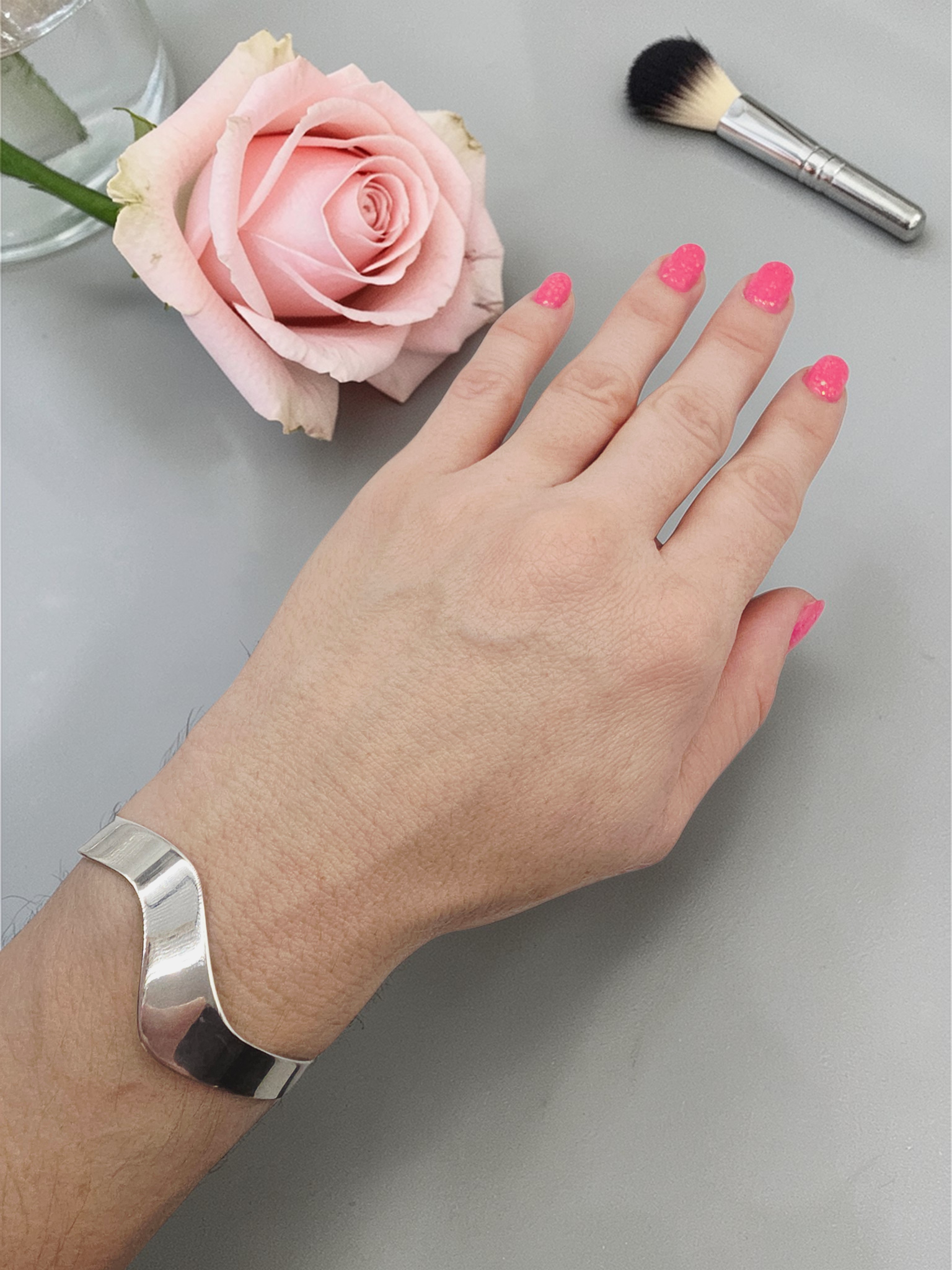 RETIRED James Avery Wavy Sterling Silver  Cuff Bracelet 925 - 7 Inch