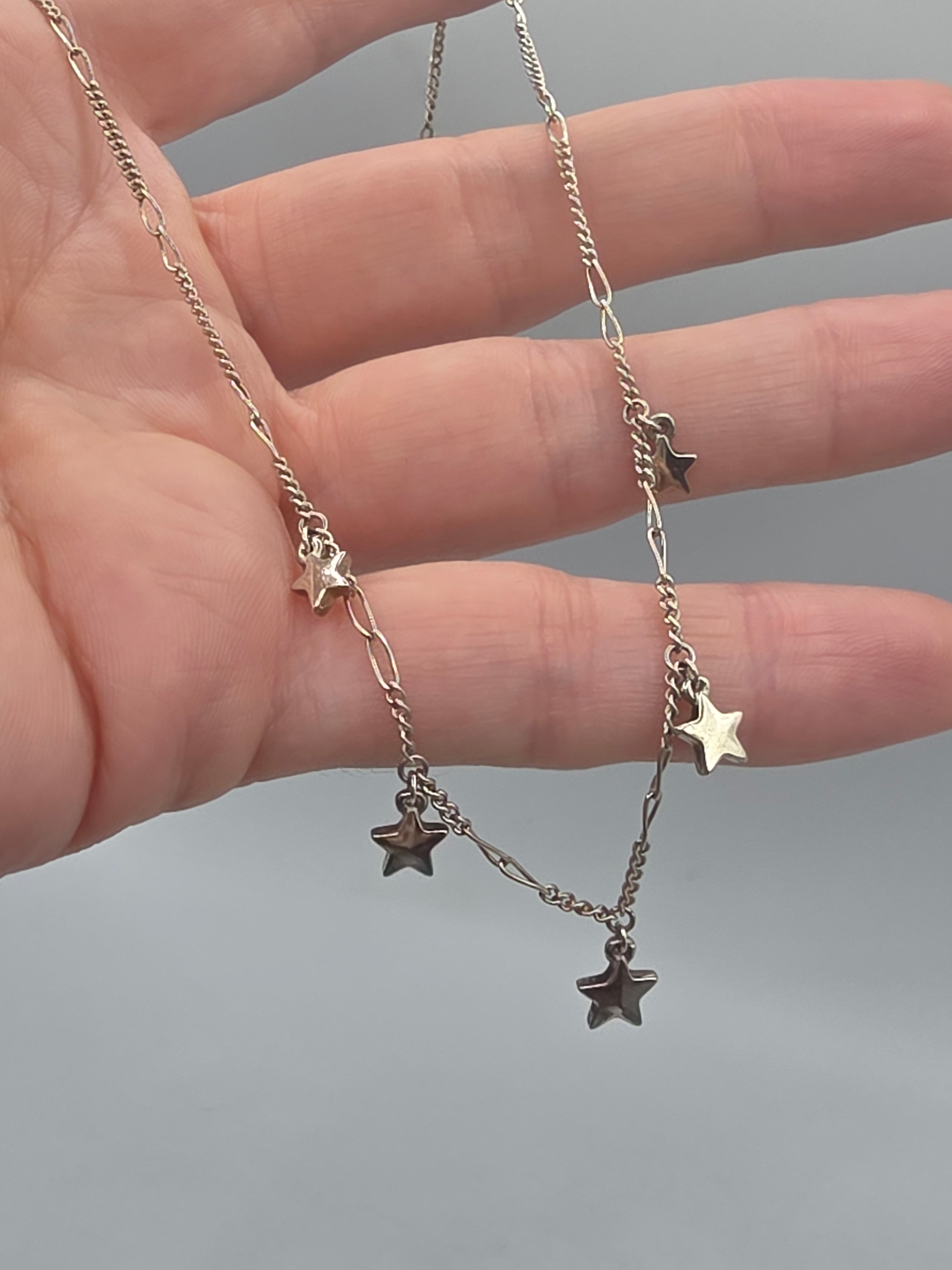 RETIRED James Avery Sterling Silver Star Drops Necklace - 18 Inch - HTF