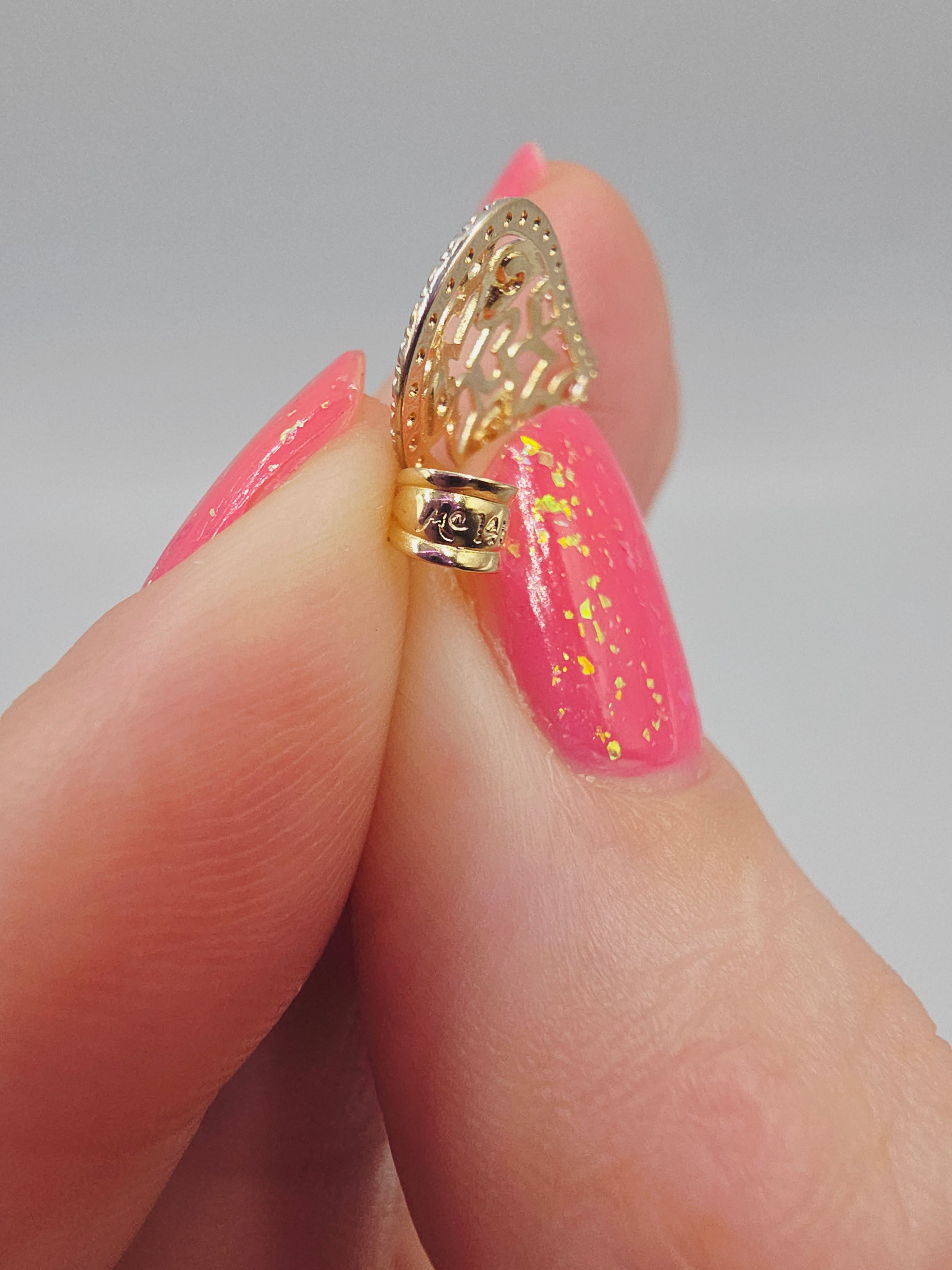 Michael Anthony Solid 14K Two-Tone Gold Filigree Heart Necklace Pendant