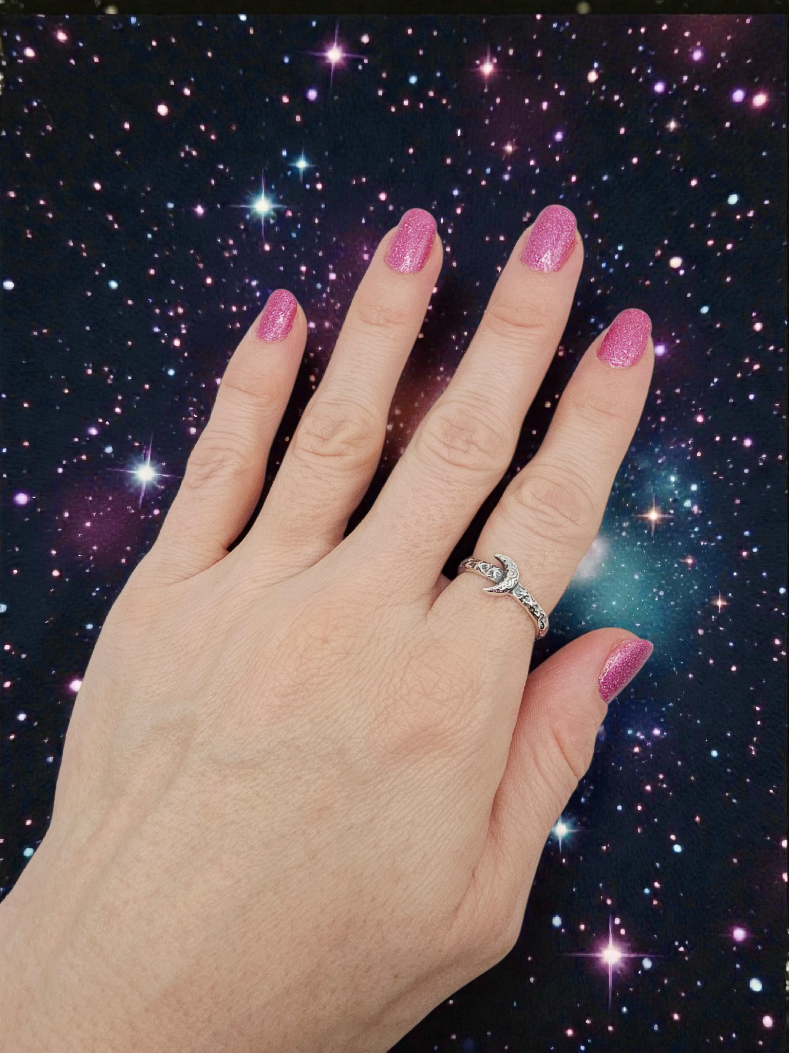 James Avery Starry Night 925 Sterling Silver Moon Ring – Size 7.5