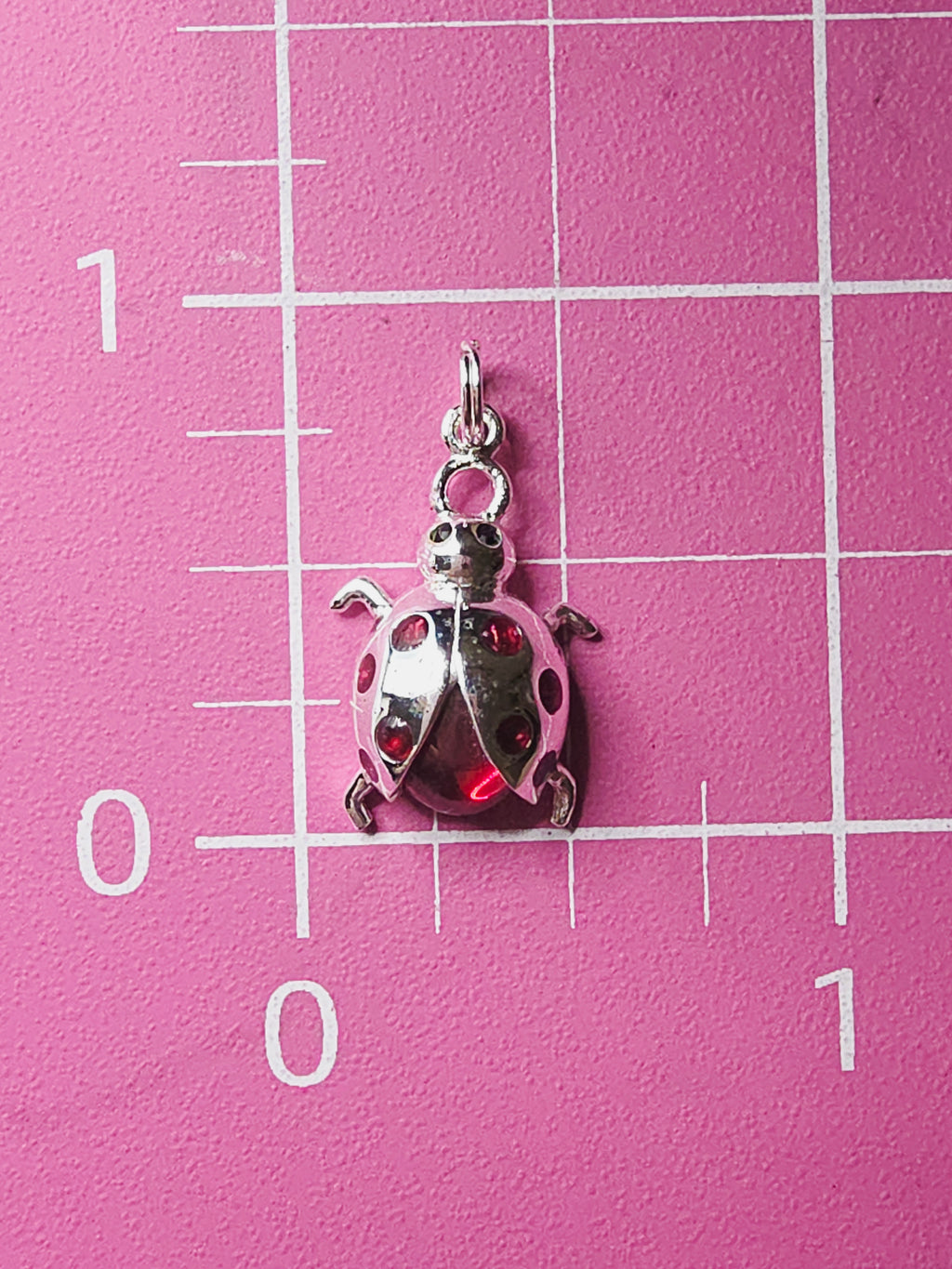 925 Sterling Silver Ladybug Insect Charm Pendant