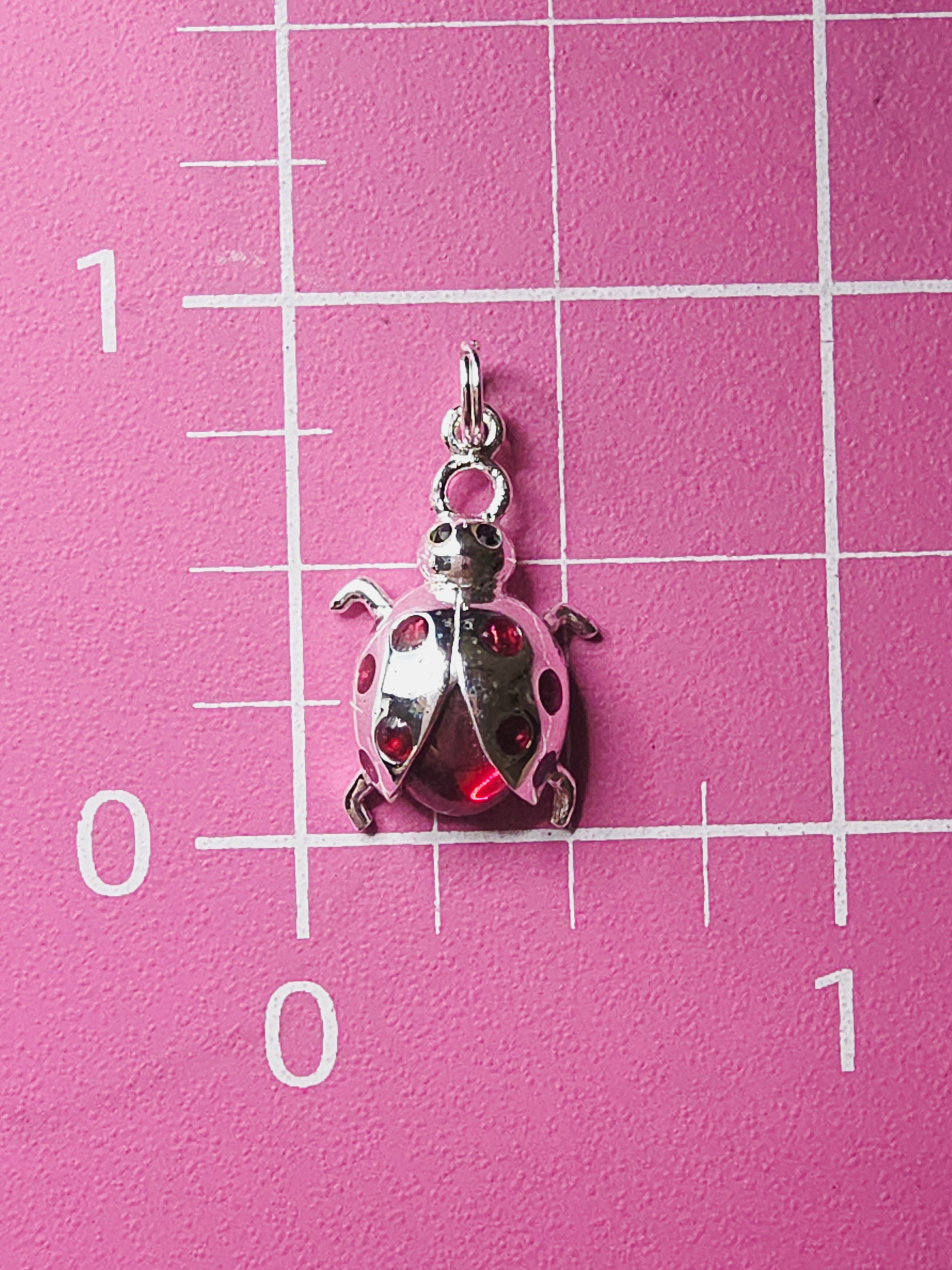 925 Sterling Silver Ladybug Insect Charm Pendant