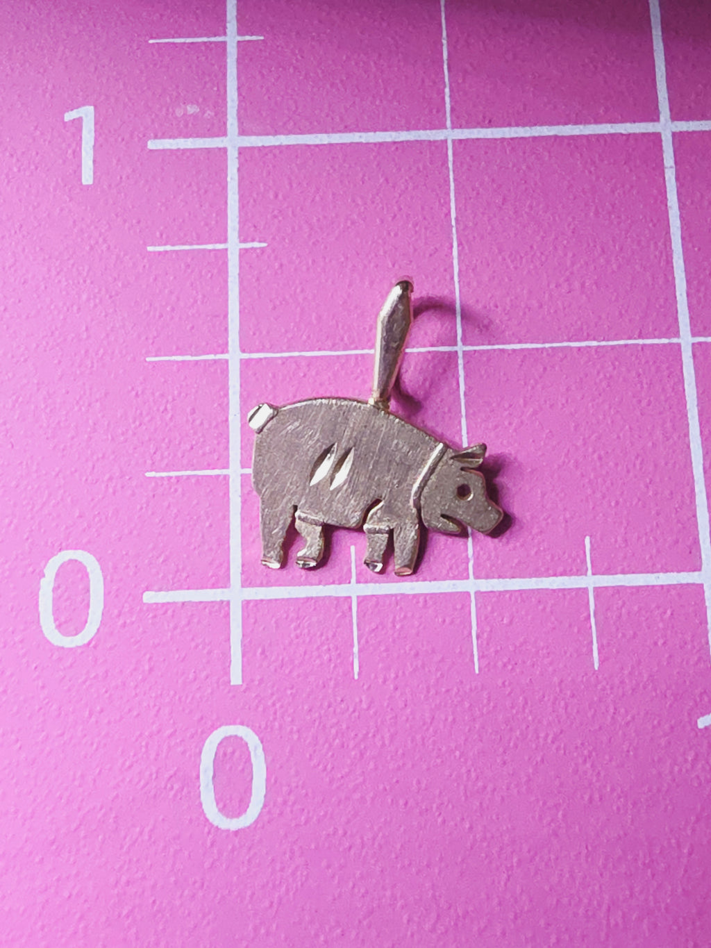 Michael Anthony Solid 14K Yellow Gold Pig Necklace Pendant - Animal Farm