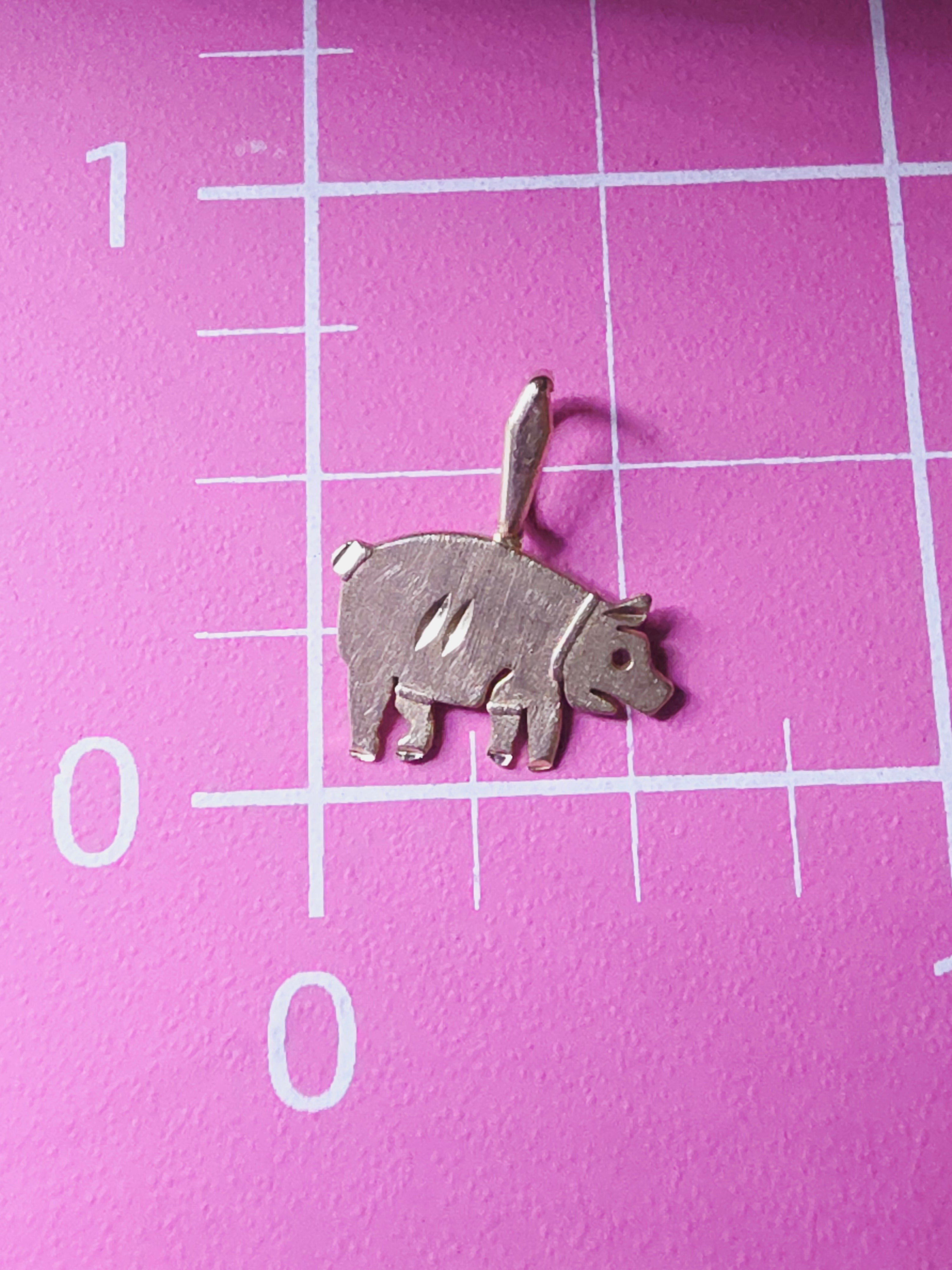 Michael Anthony Solid 14K Yellow Gold Pig Necklace Pendant - Animal Farm