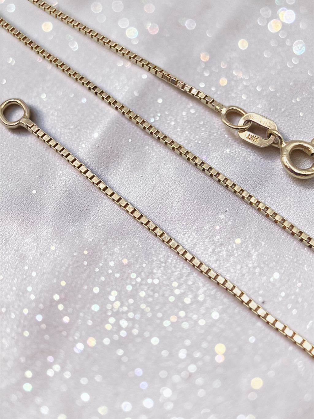 Solid 14K Yellow Gold Boxchain Bracelet Italy– 7.5 Inches