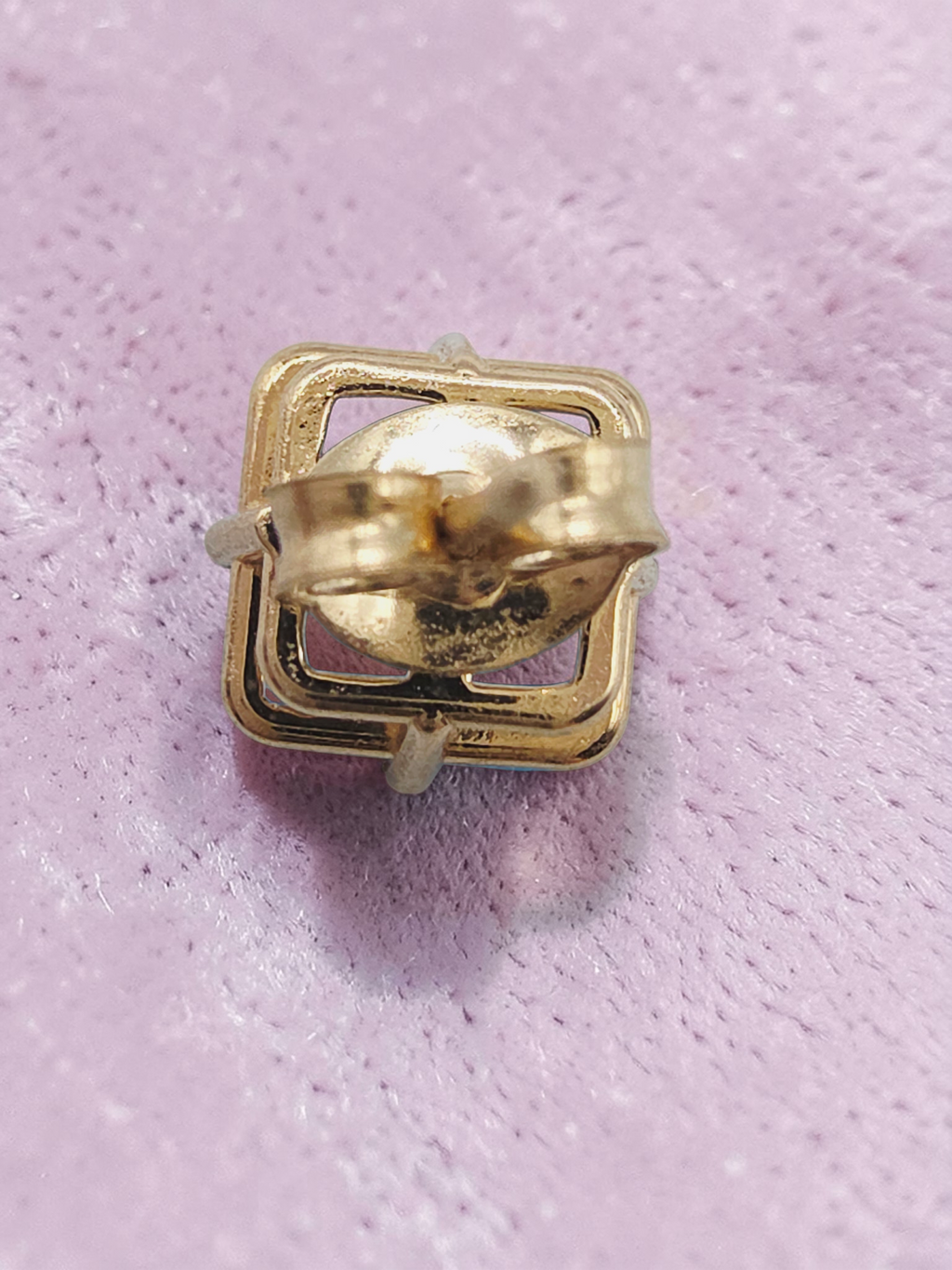 Solid 14K Yellow Gold Cushion Cut Blue Topaz Stud Earrings