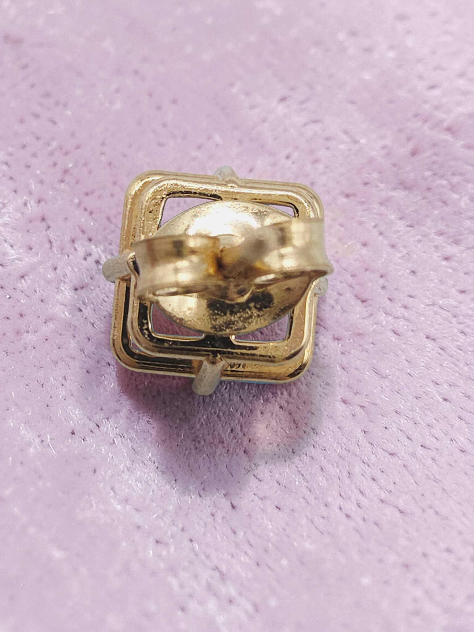 Solid 14K Yellow Gold Cushion Cut Blue Topaz Stud Earrings