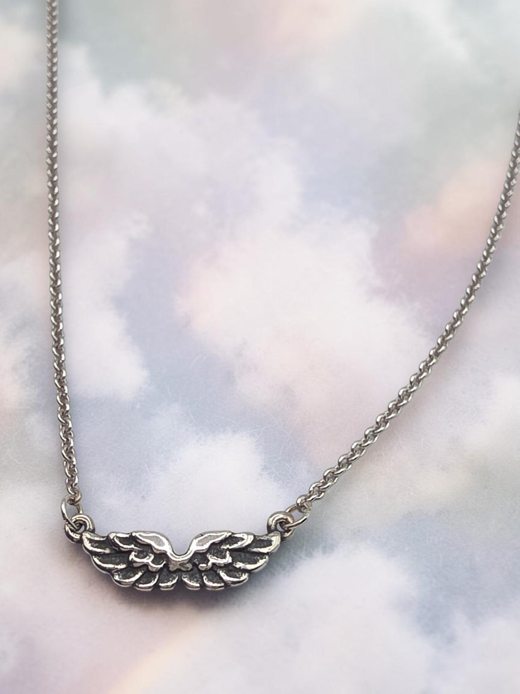 RETIRED James Avery Take Flight Angel Wings 925 Sterling Silver Pendant Necklace