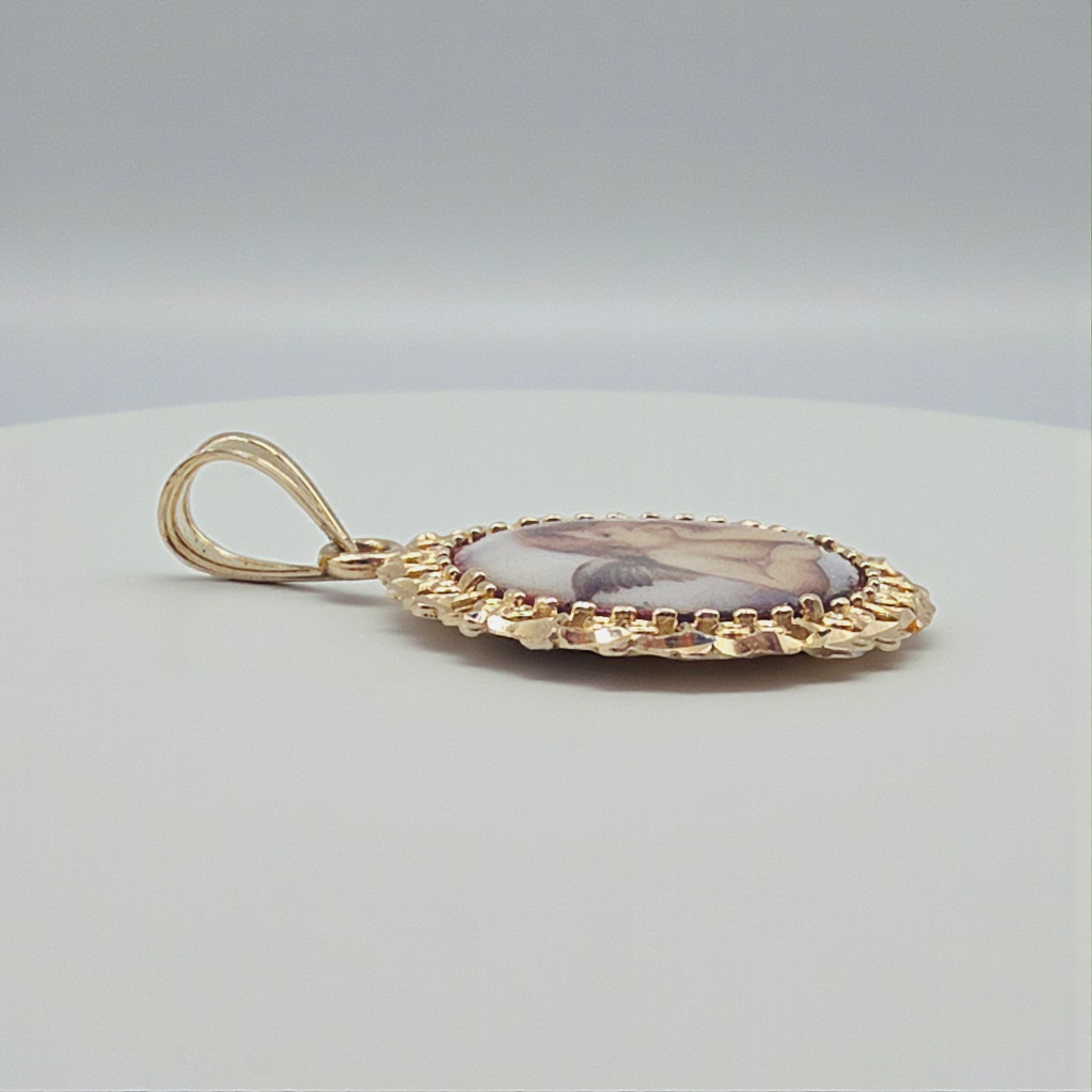 Michael Anthony Solid 14K Yellow Gold Guardian Angel Prayer Necklace Pendant