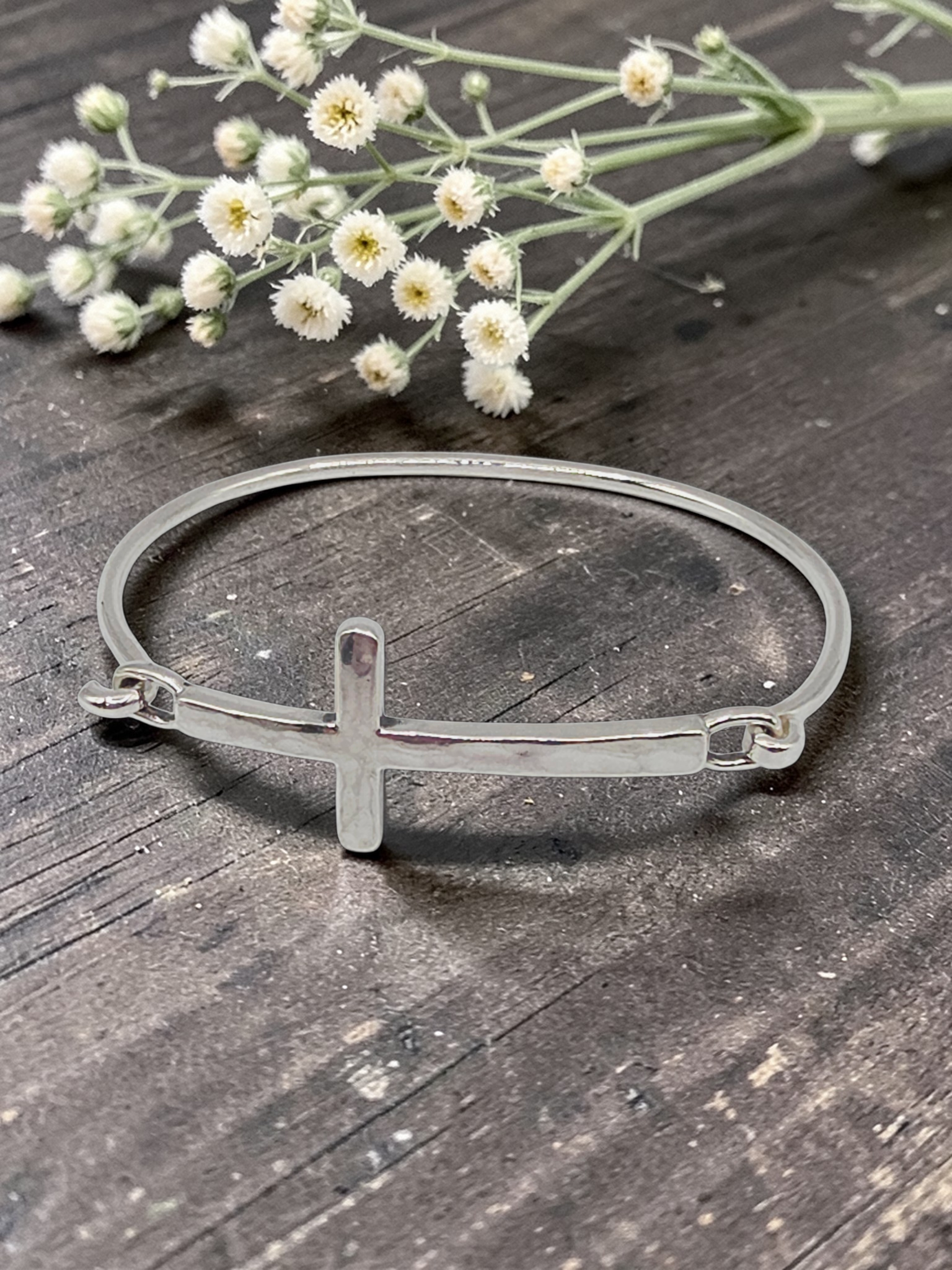 James Avery Horizon Cross Hook-On 925 Sterling Silver Bracelet - 6.5 Inch