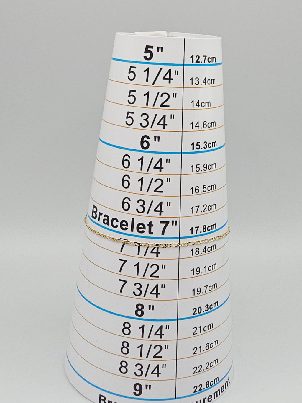 Solid 18K Yellow Gold Figaro Link Bracelet 7.25 Inches