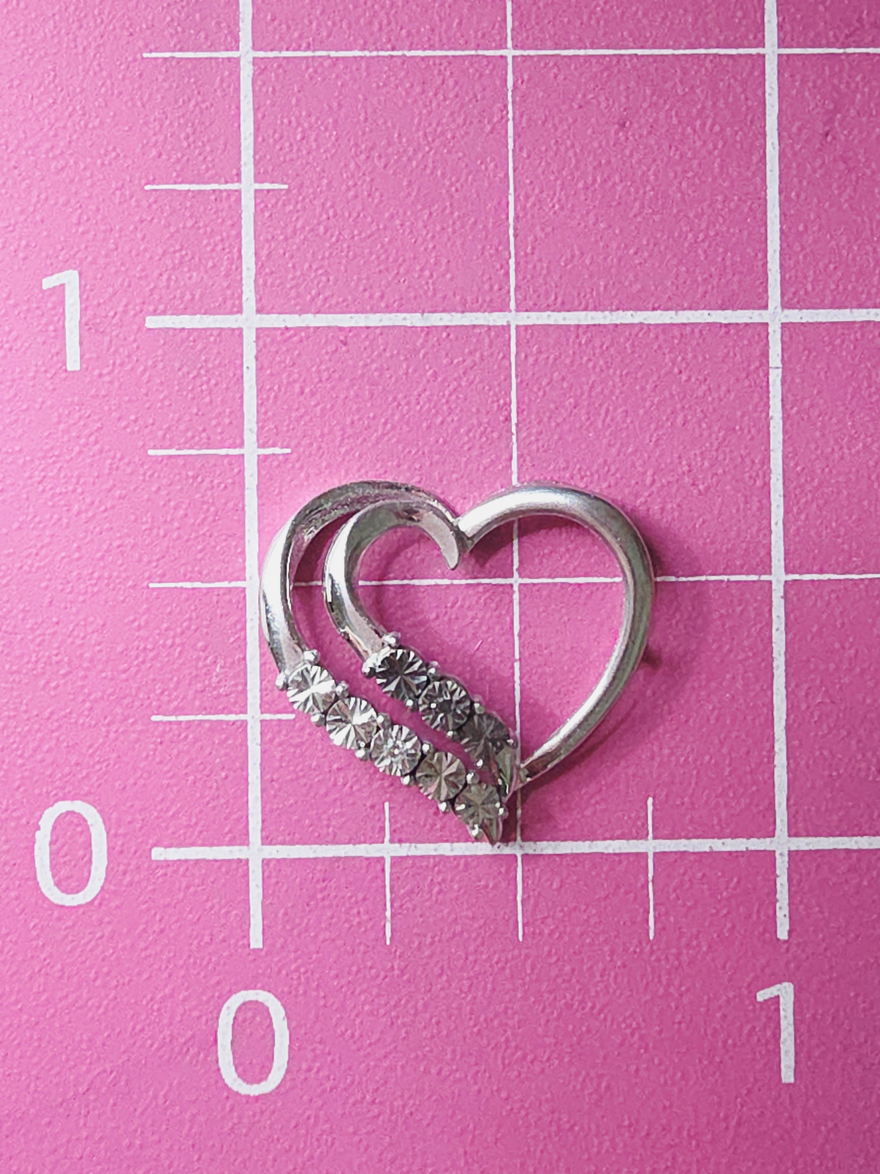 Regina Lane 925 Sterling Silver Heart Necklace Pendant with Diamond Accents