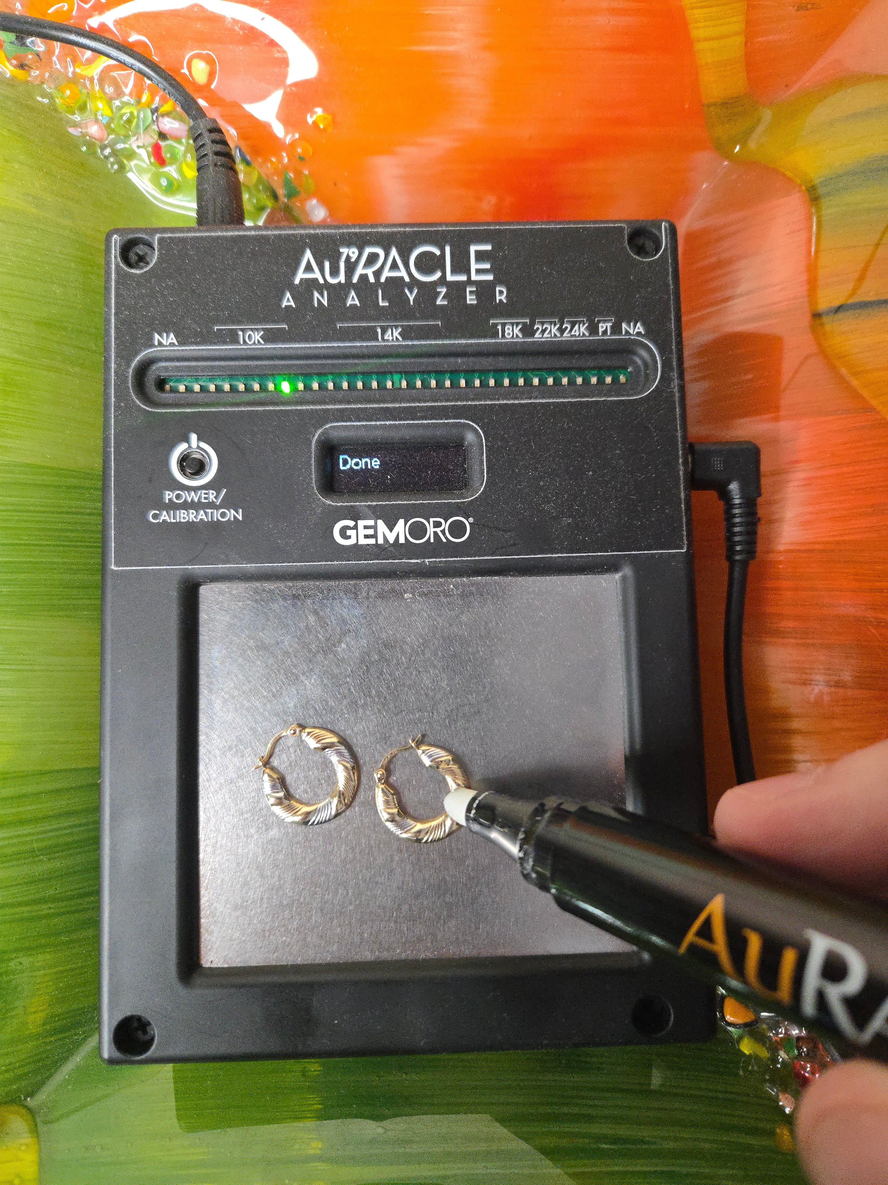 Solid 10K Two-Tone Gold Ribbed Textured Hoop Earrings