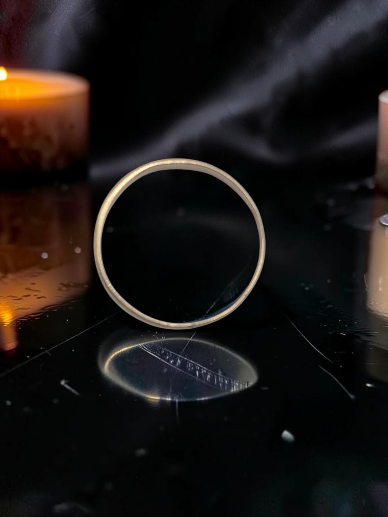 Solid 10K Yellow Gold Diamond ring with Heart Accents - Size 8