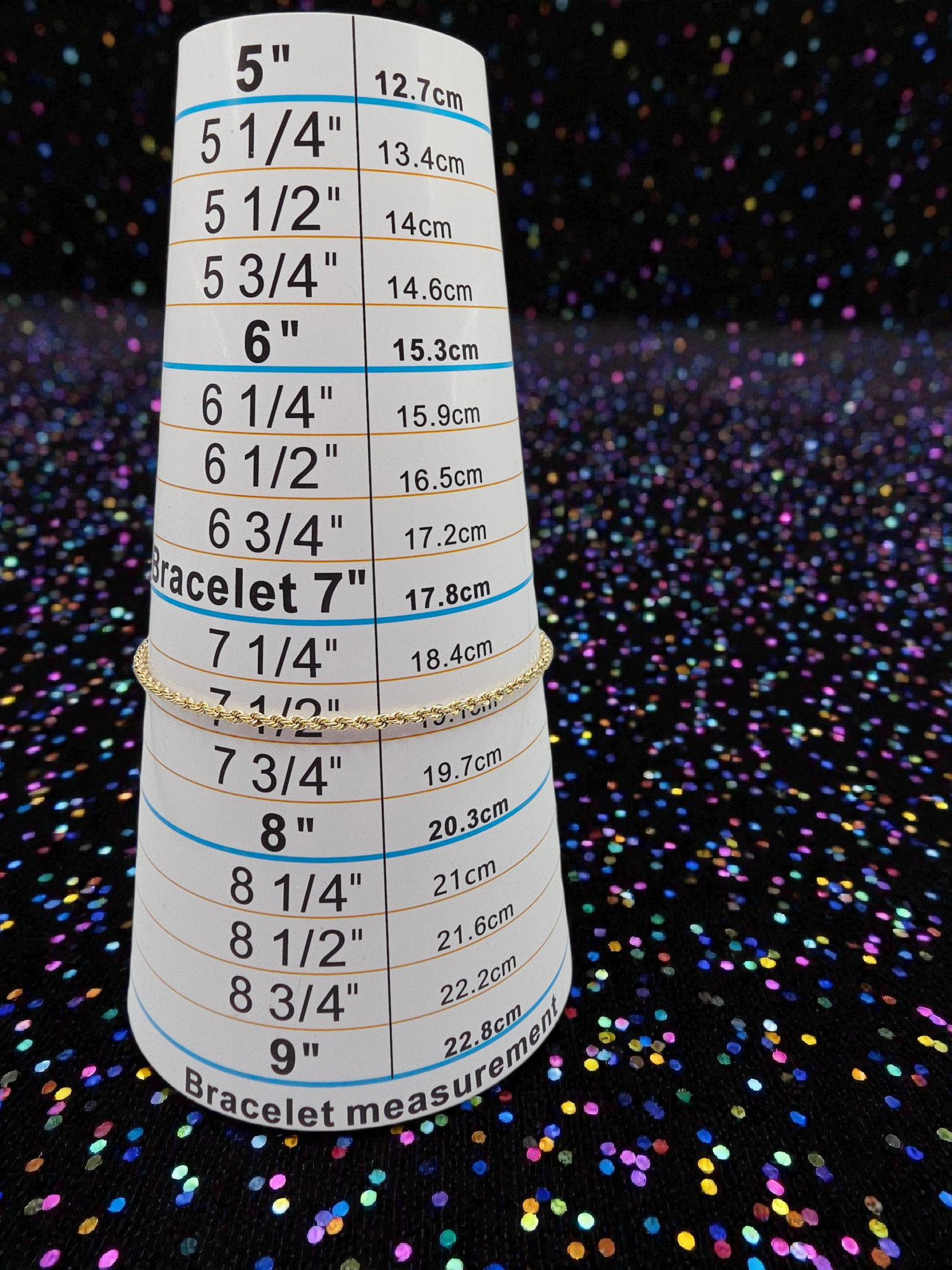 Solid 14K Yellow Gold 1.8mm Rope Chain Bracelet – 7 1/3 Inch