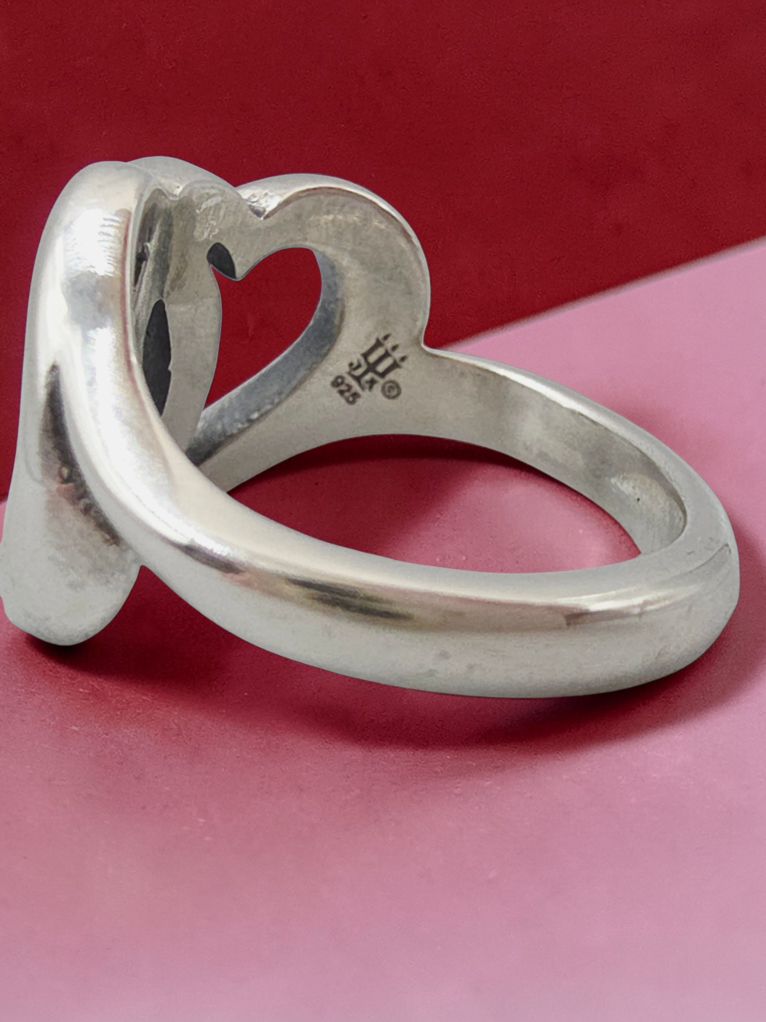 RETIRED James Avery Two Intertwined Hearts Linked Together Ring - Size 4.75