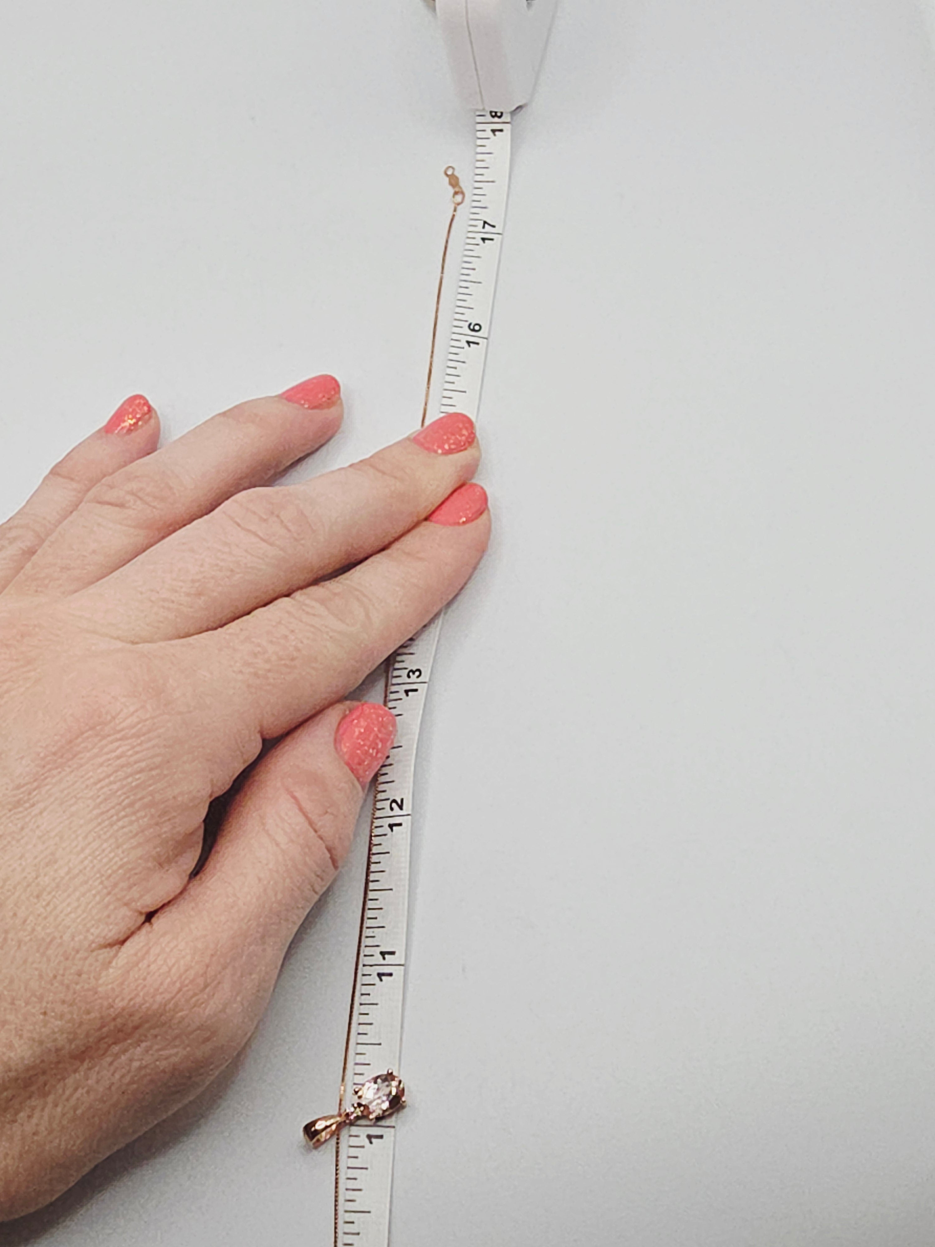 Solid 10K Yellow Gold Necklace with Morganite Pendant - 18 Inches