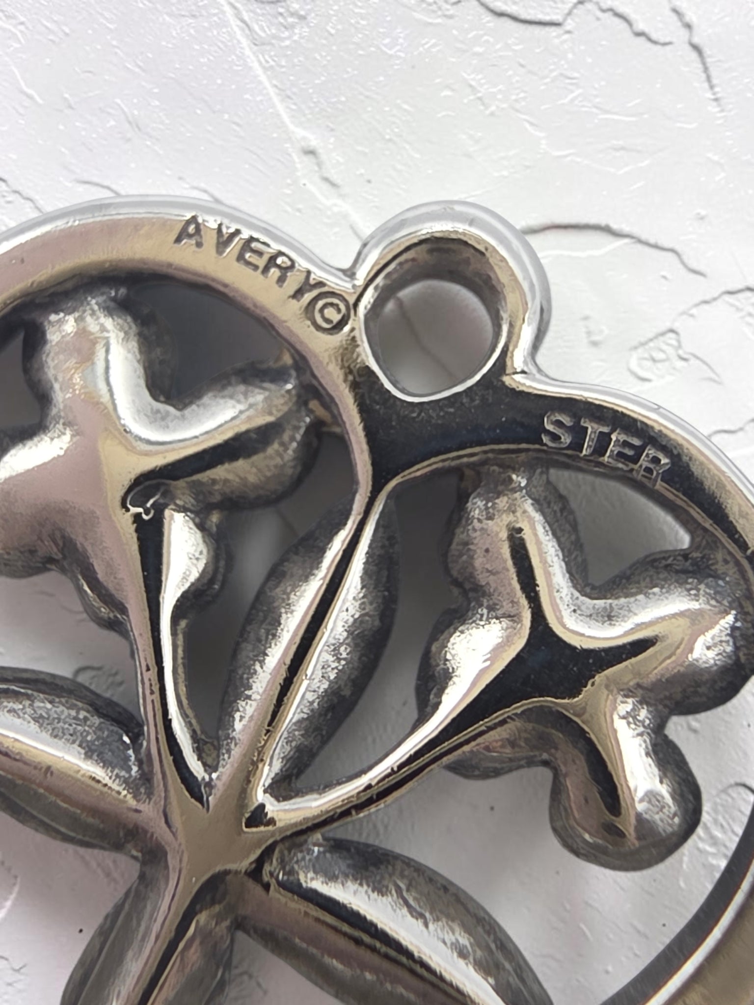 Retired James Avery 925 Sterling Silver Floral Heart Charm Pendant