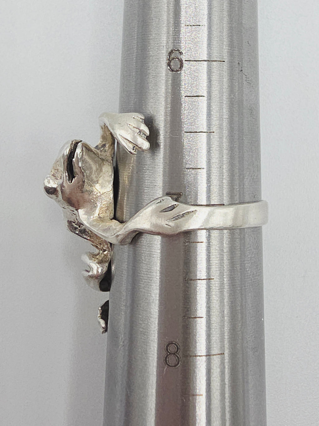925 Sterling Silver Frog Wrap Ring 3D Figural Amphibian – Size 7