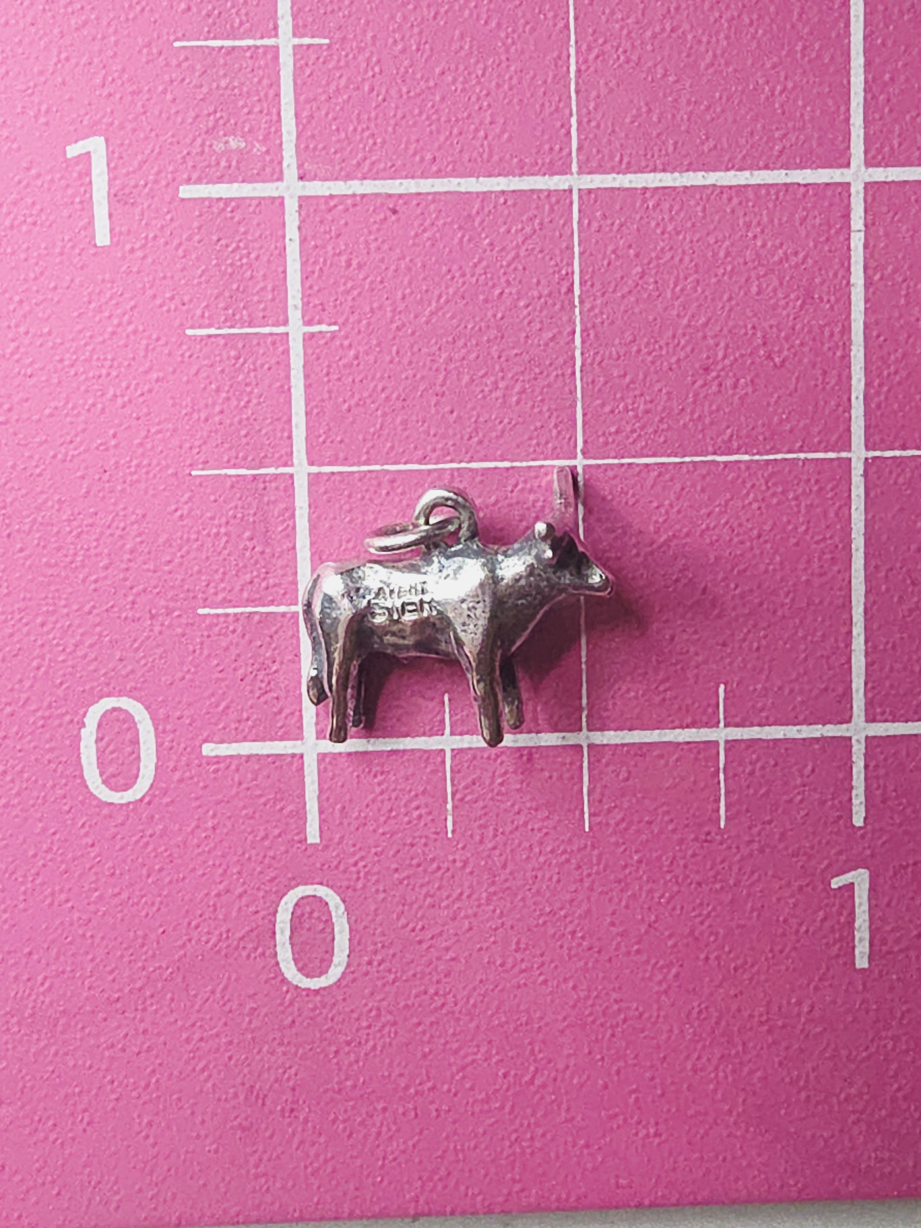 RETIRED James Avery 3D Texas Longhorn Bull Cow Sterling Silver Charm Pendant HTF