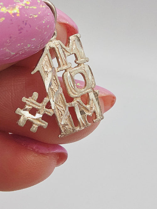 925 Sterling Silver #1 Mom Charm Pendant