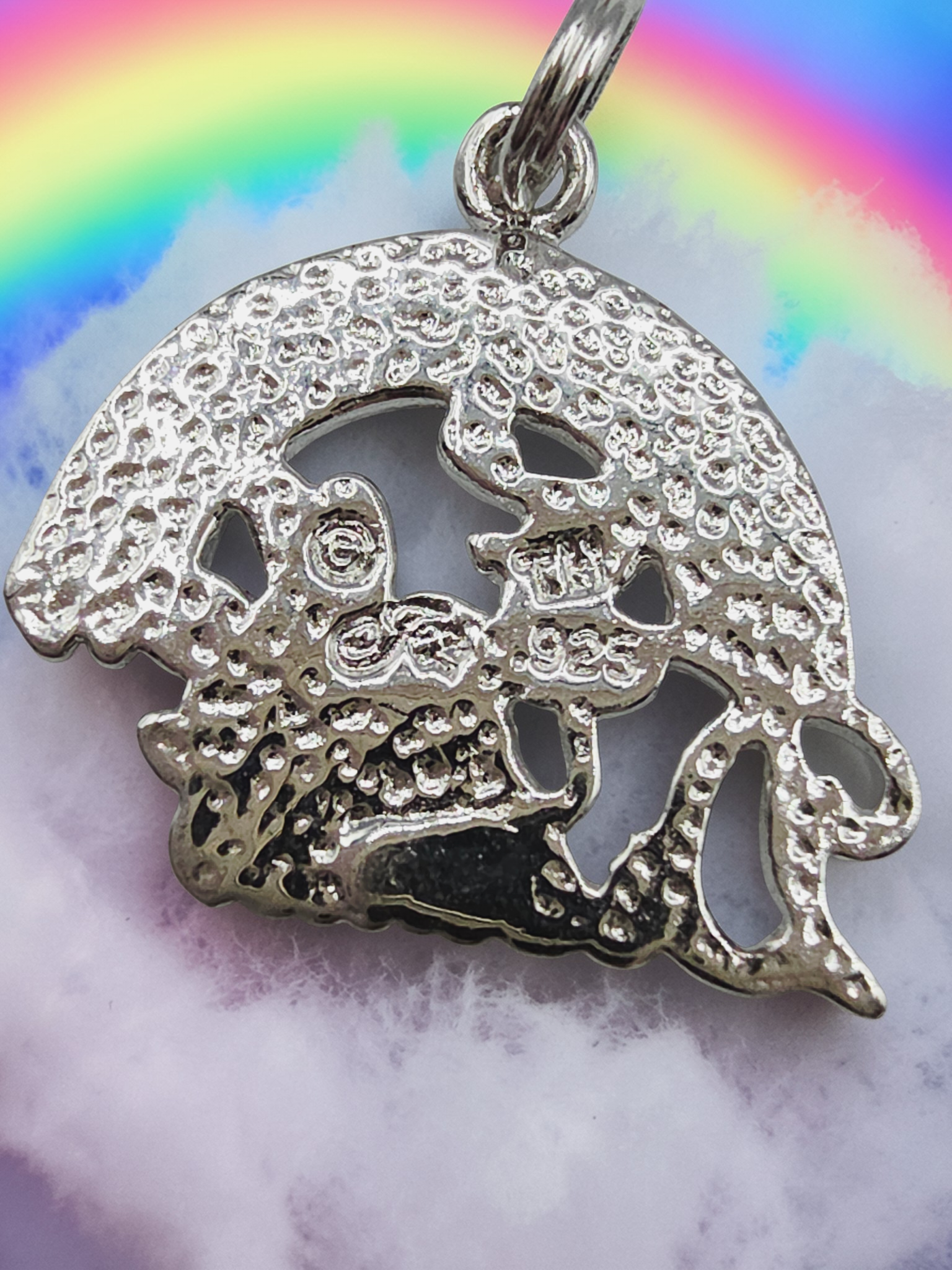 925 Sterling Silver Follow Your Dreams Rainbow Charm Pendant