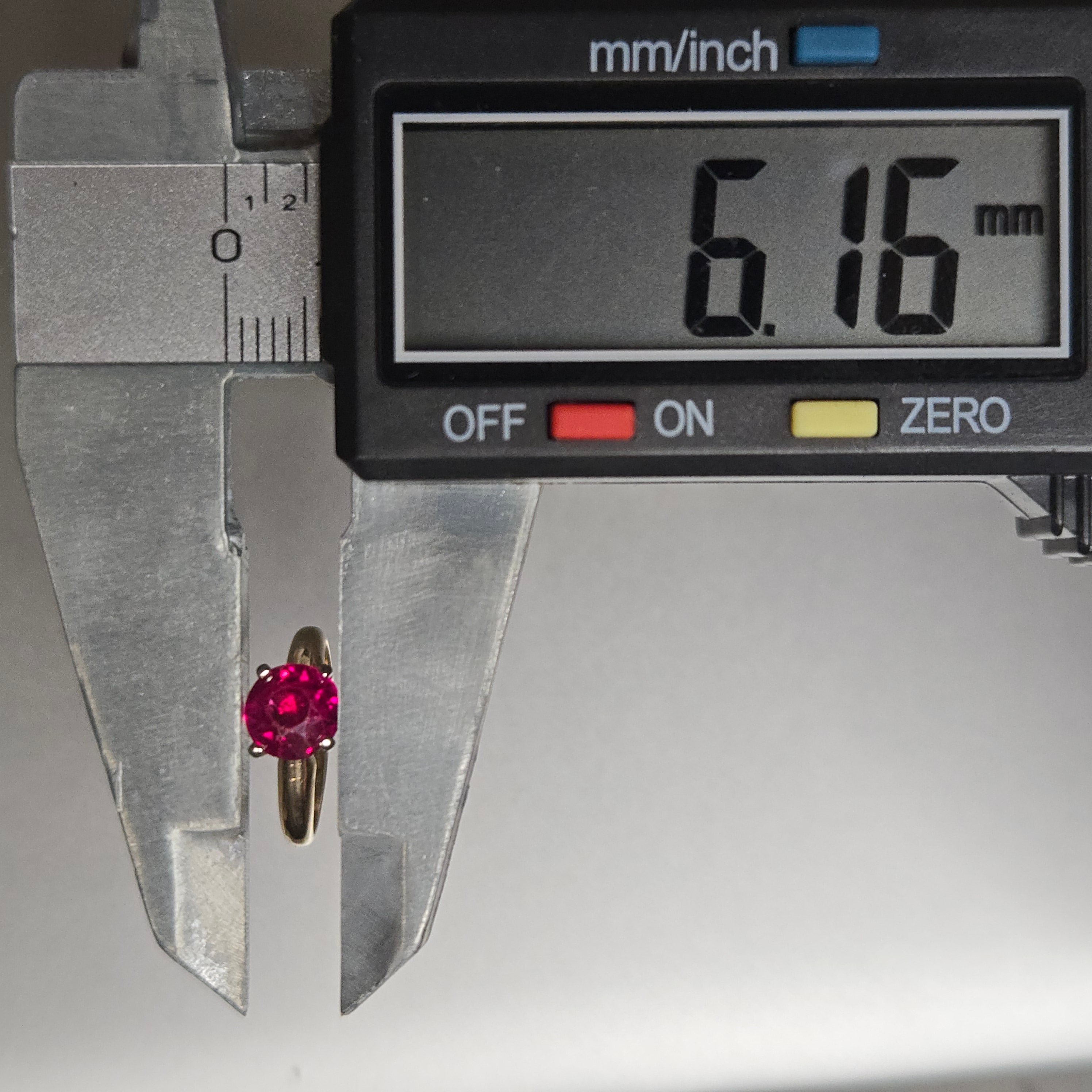 Solid 14K Yellow Gold Ring with Ruby – Size 2
