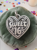 James Avery 925 Sterling Silver Sweet 16 Heart Charm Pendant