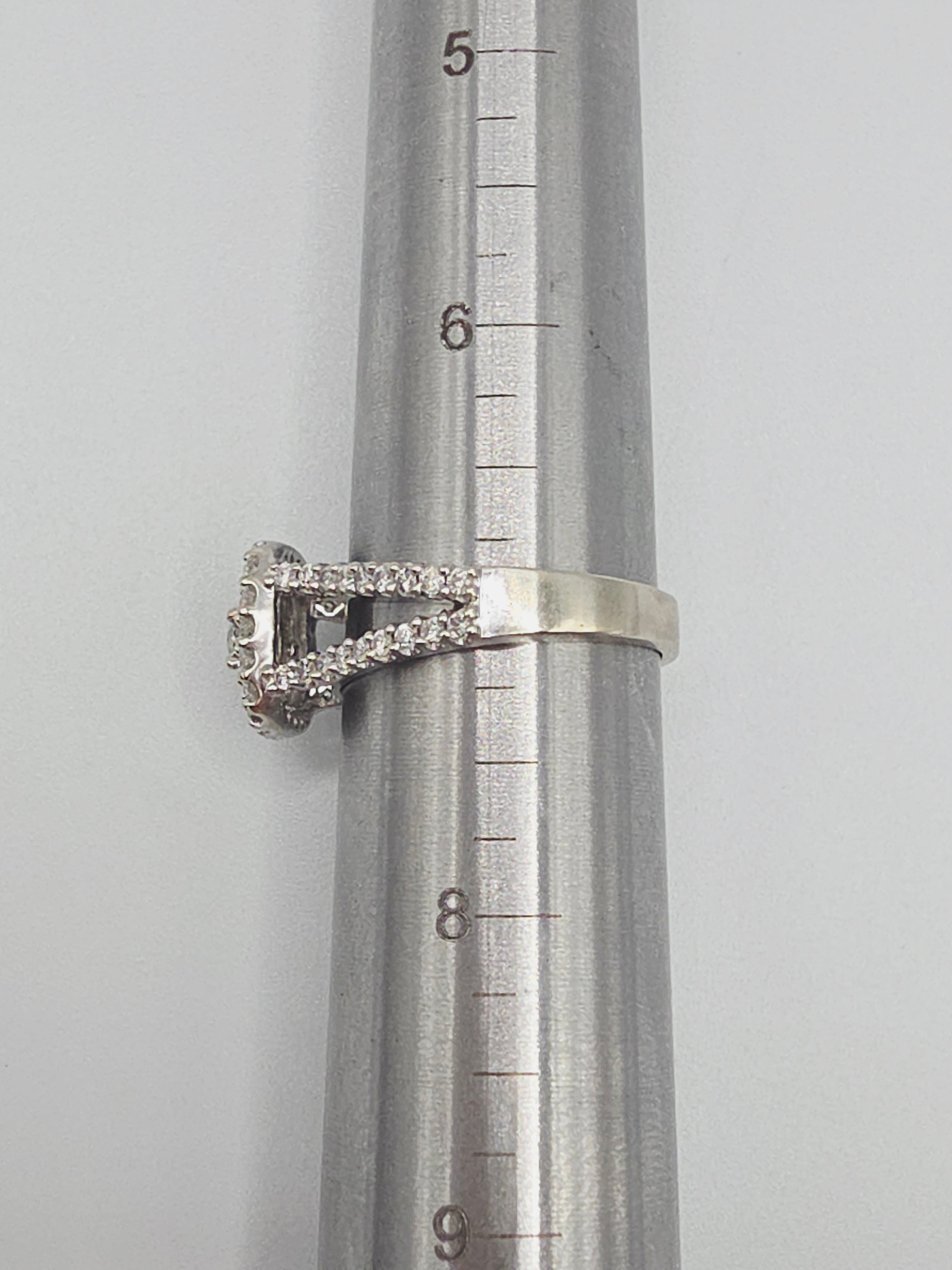 Pompeii3 Solid 10K White Gold Diamond Engagement Ring - Size 7