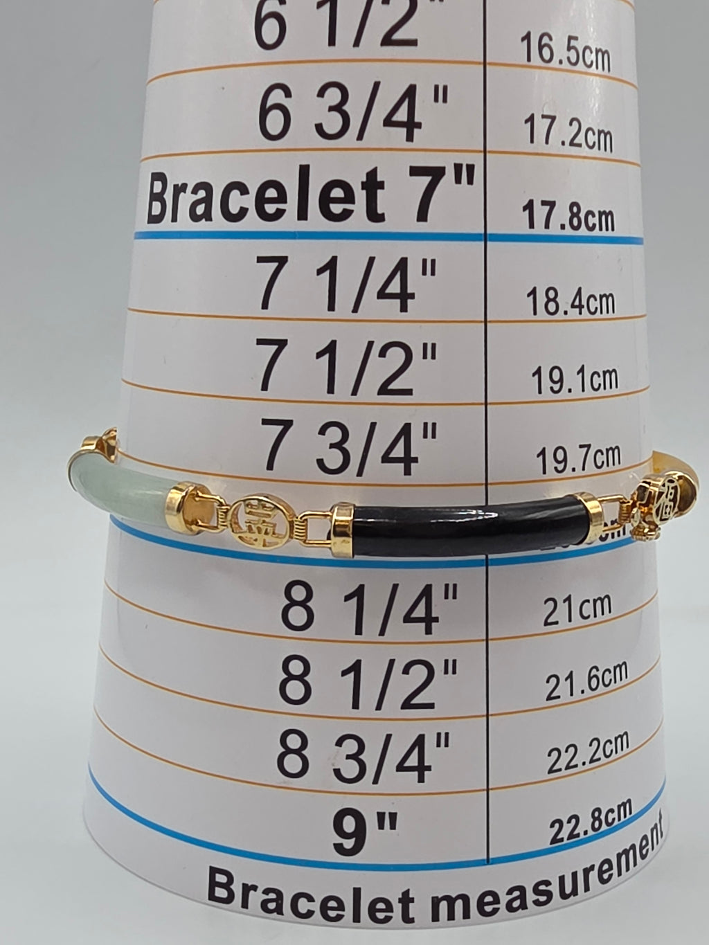 Rainbow Multi Color Jade Sterling Silver 18K Gold Vermeil Bracelet 8 Inch