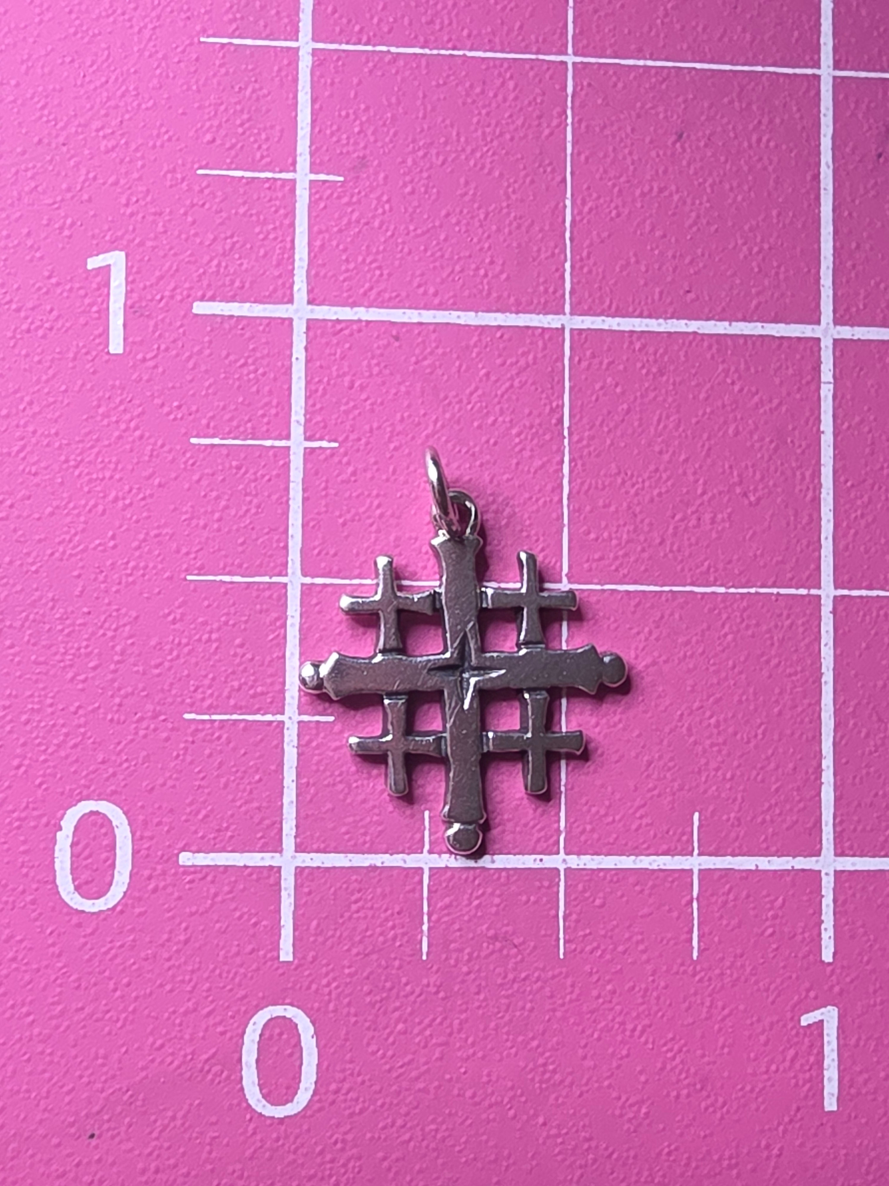 Retired James Avery Jerusalem Cross Sterling Silver Charm Pendant