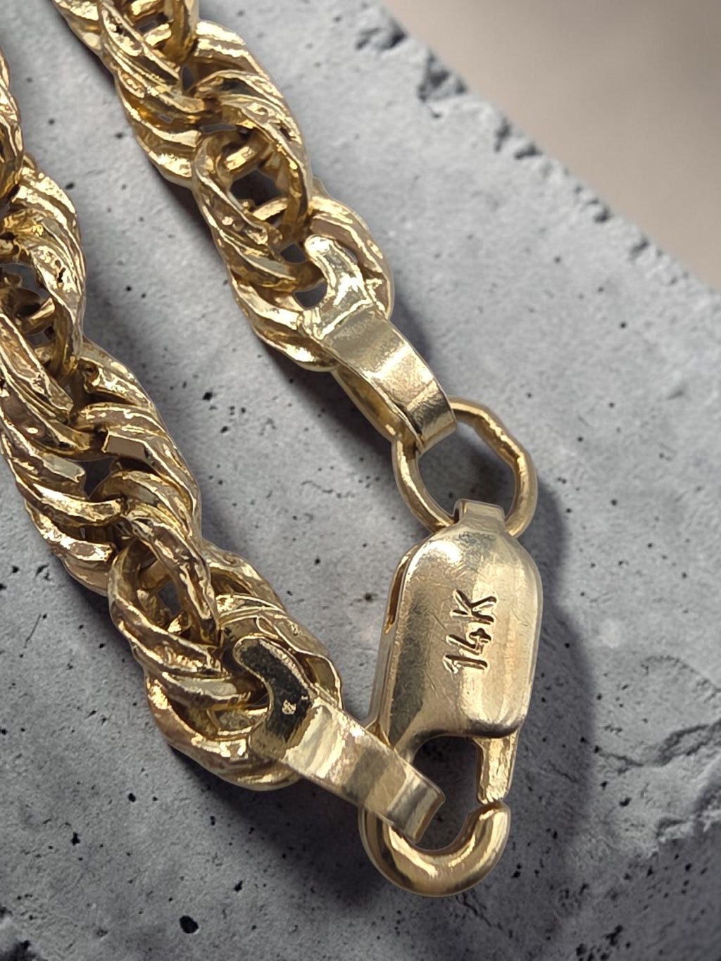 Vintage Michael Anthony Solid 14K Gold French Rope Chain Bracelet 8 Inch 3.5mm